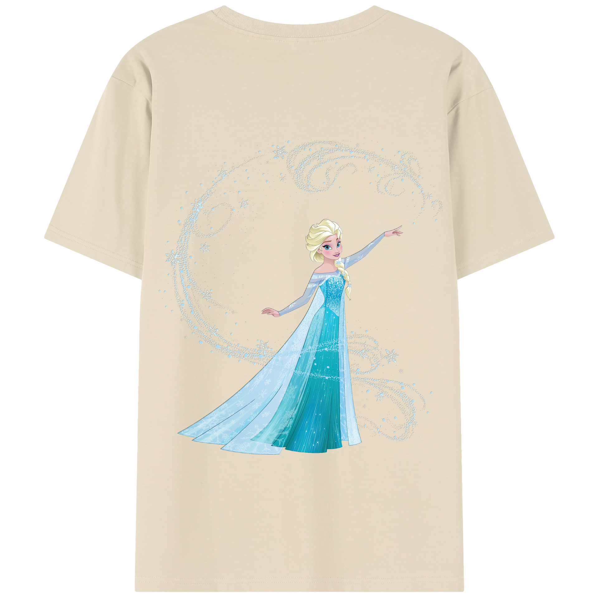 （画像用） アナと雪の女王 アンナ エルサ Frozen Anna Elsa 綿100％半袖Tシャツ（背面プリント）