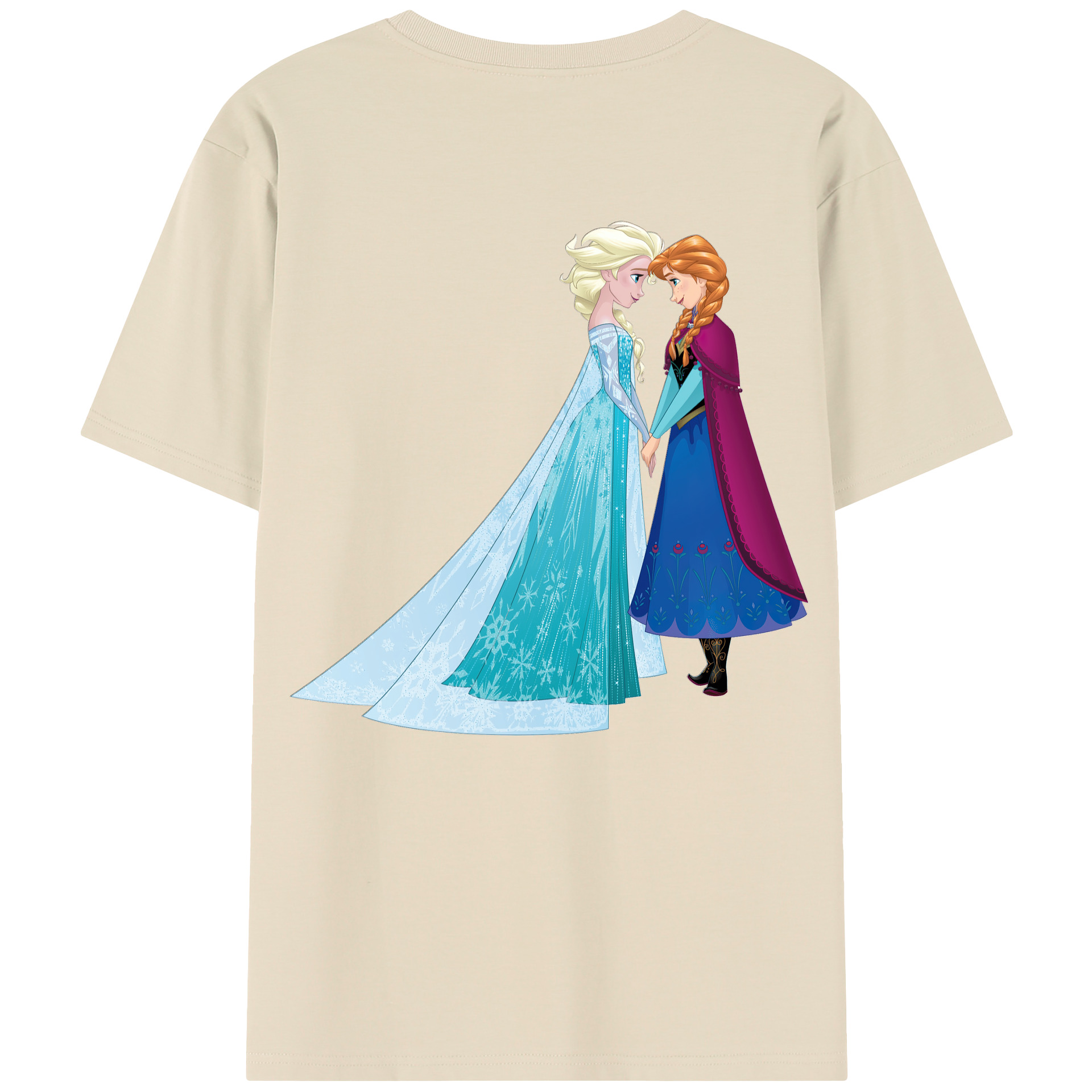 （画像用） アナと雪の女王 アンナ エルサ Frozen Anna Elsa 綿100％半袖Tシャツ（背面プリント）