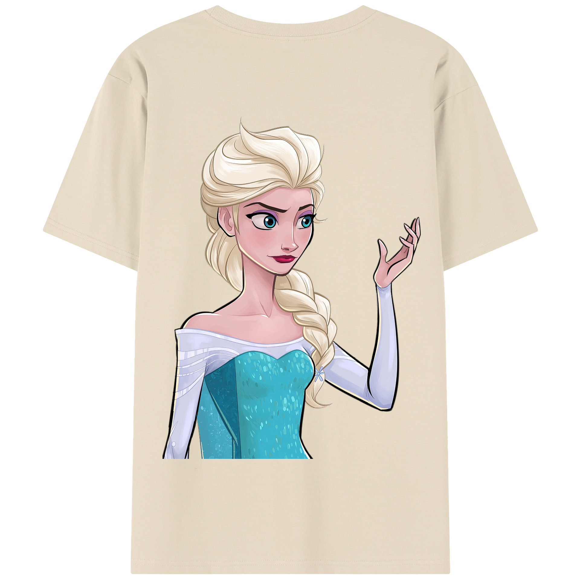 （画像用） アナと雪の女王 アンナ エルサ Frozen Anna Elsa 綿100％半袖Tシャツ（背面プリント）