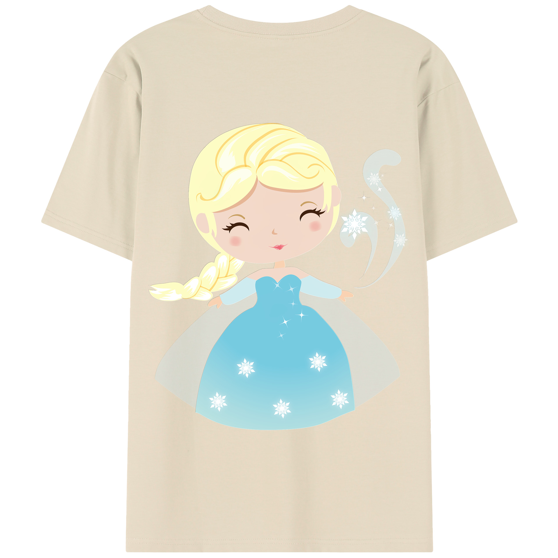 （画像用） アナと雪の女王 アンナ エルサ Frozen Anna Elsa 綿100％半袖Tシャツ（背面プリント）