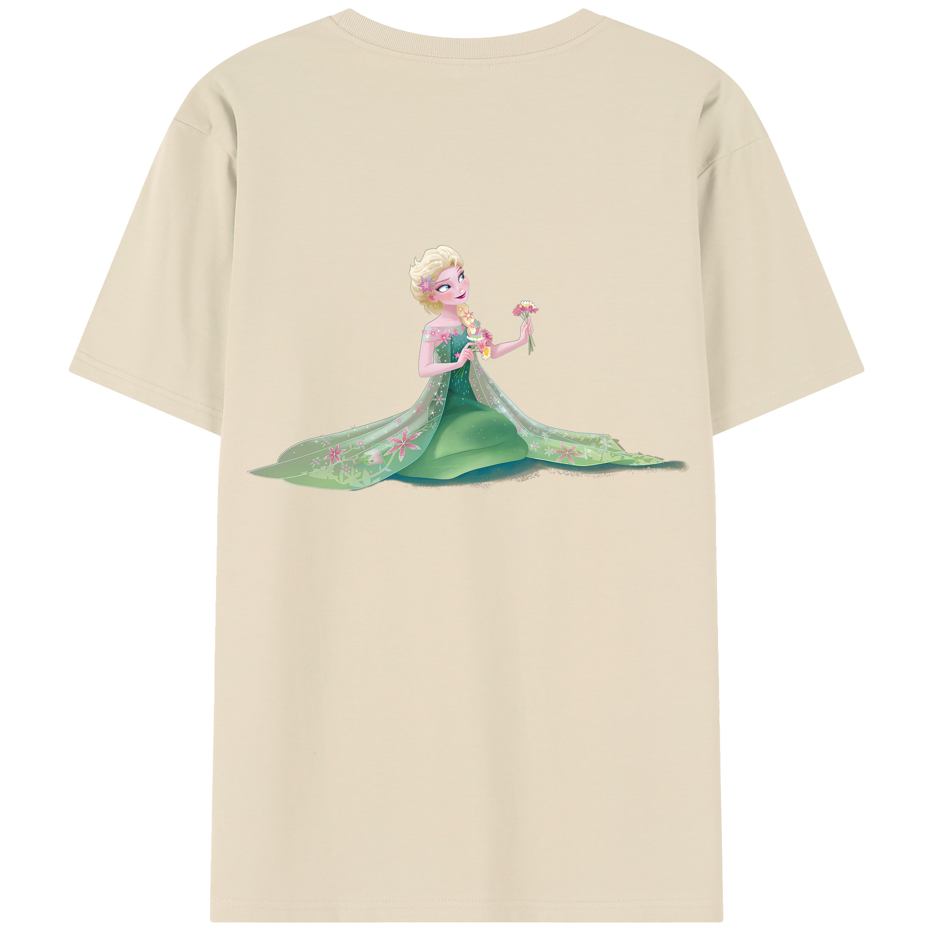（画像用） アナと雪の女王 アンナ エルサ Frozen Anna Elsa 綿100％半袖Tシャツ（背面プリント）