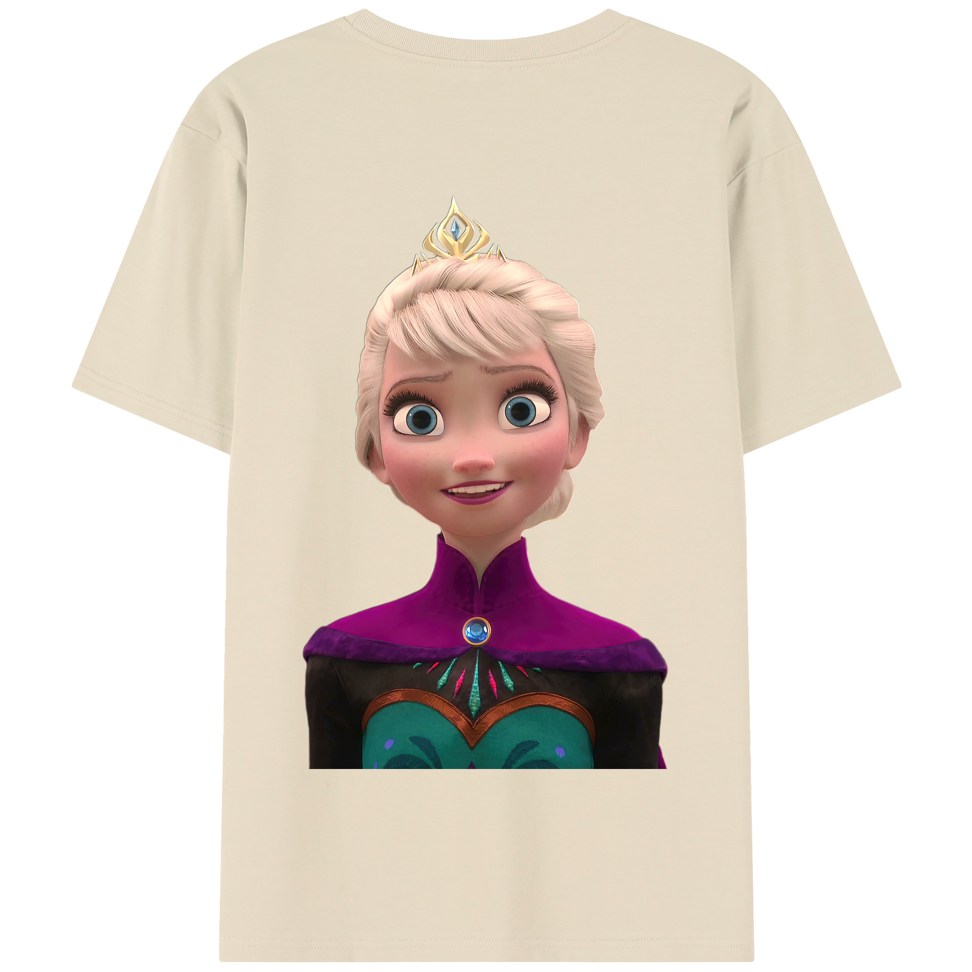 （画像用） アナと雪の女王 アンナ エルサ Frozen Anna Elsa 綿100％半袖Tシャツ（背面プリント）