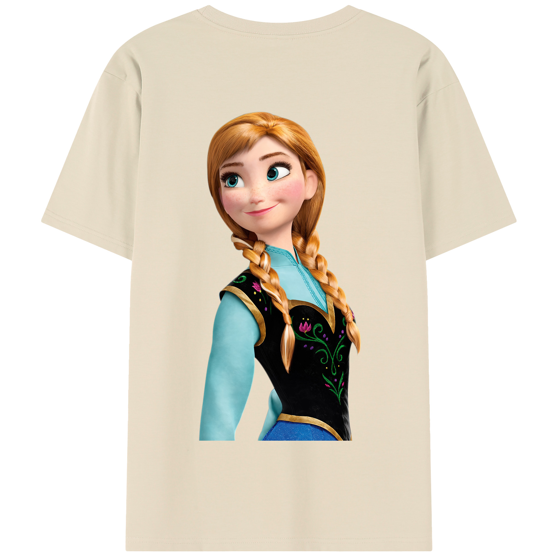 （画像用） アナと雪の女王 アンナ エルサ Frozen Anna Elsa 綿100％半袖Tシャツ（背面プリント）