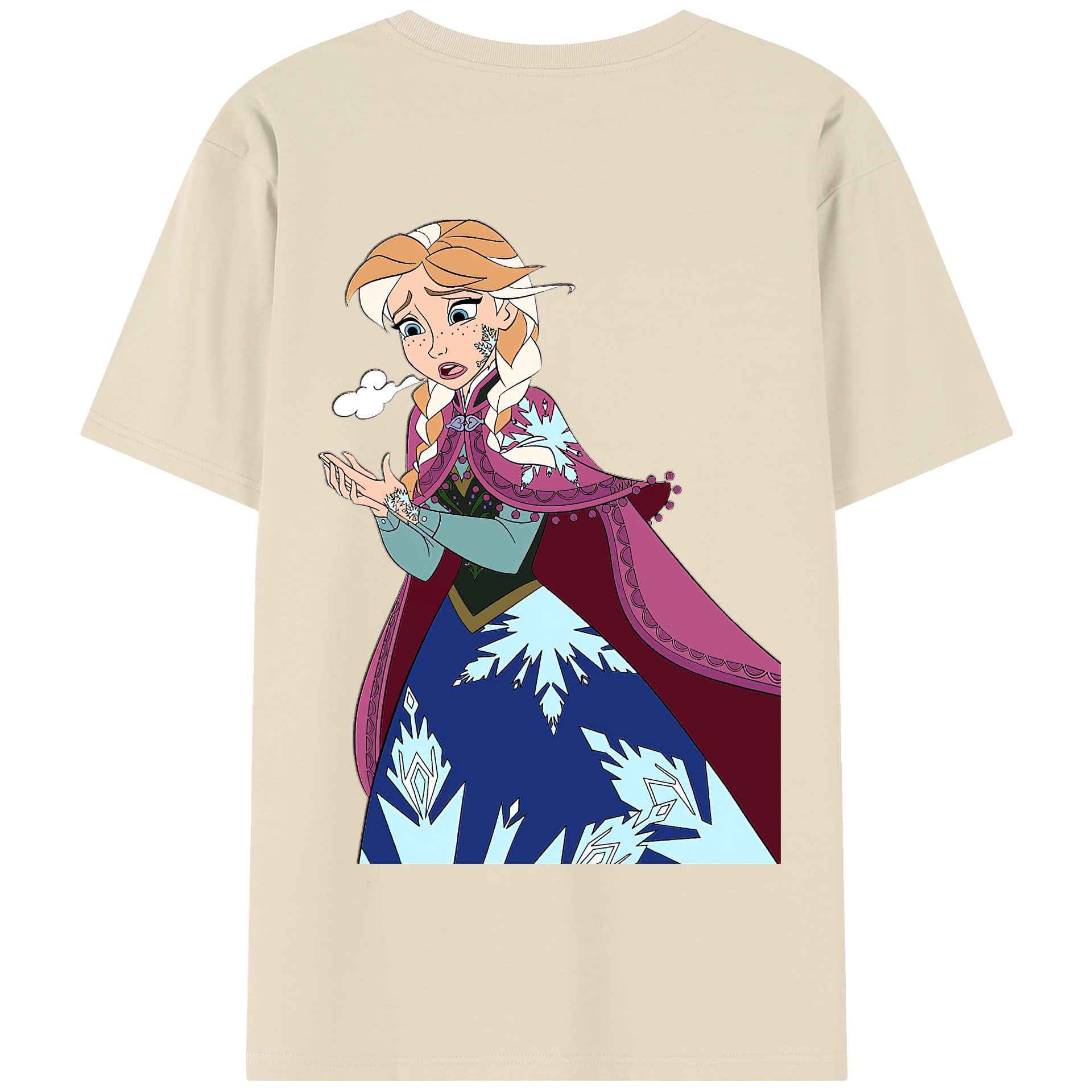 （画像用） アナと雪の女王 アンナ エルサ Frozen Anna Elsa 綿100％半袖Tシャツ（背面プリント）