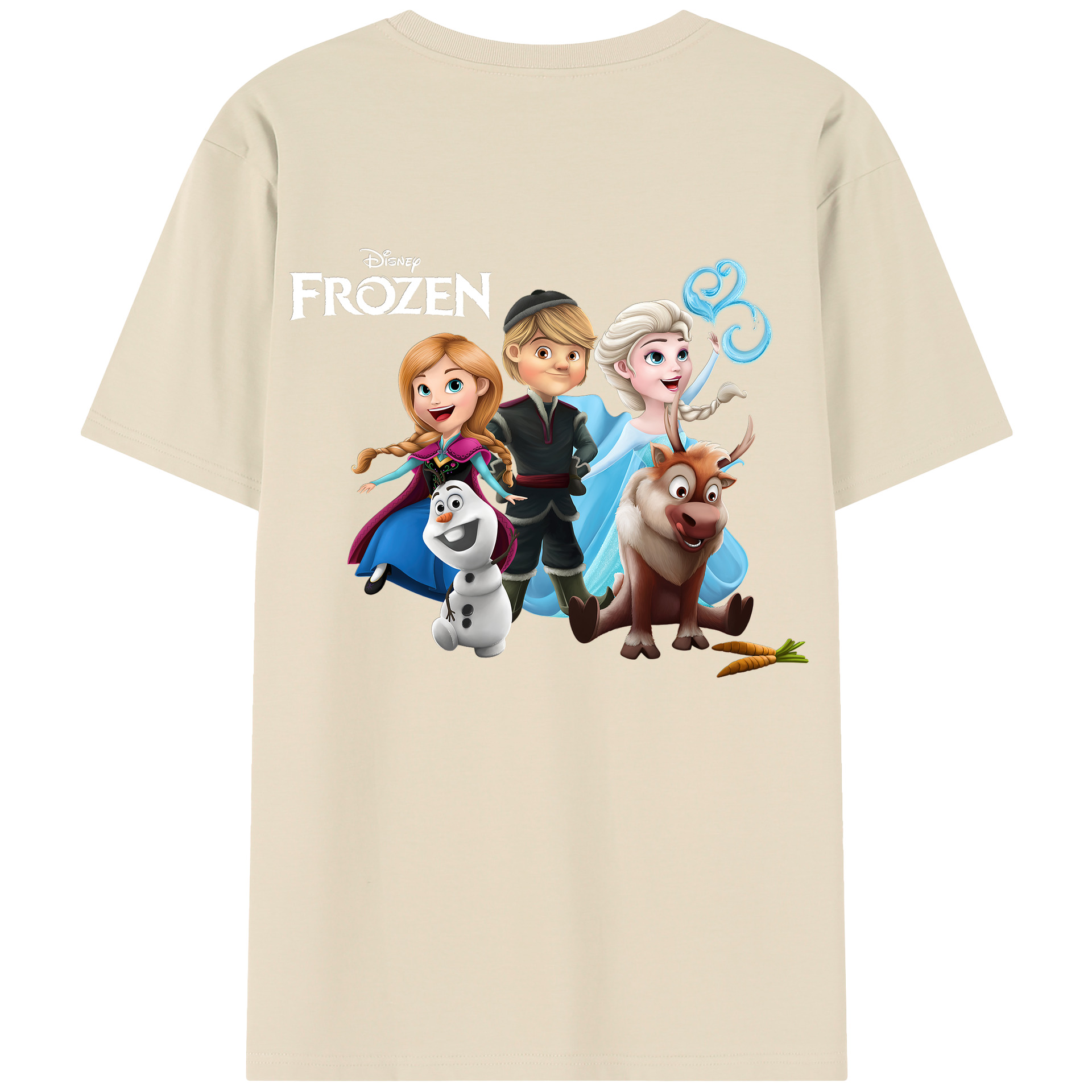 （画像用） アナと雪の女王 アンナ エルサ Frozen Anna Elsa 綿100％半袖Tシャツ（背面プリント）