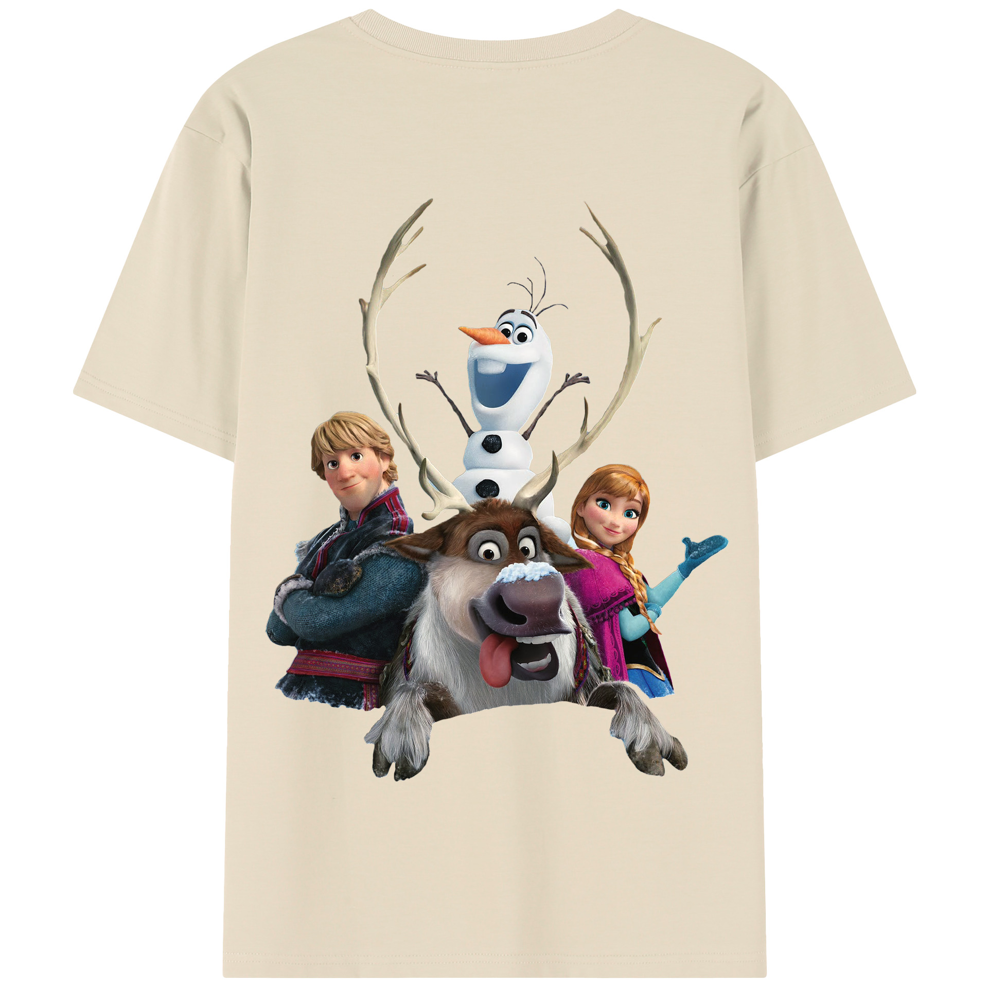 （画像用） アナと雪の女王 アンナ エルサ Frozen Anna Elsa 綿100％半袖Tシャツ（背面プリント）