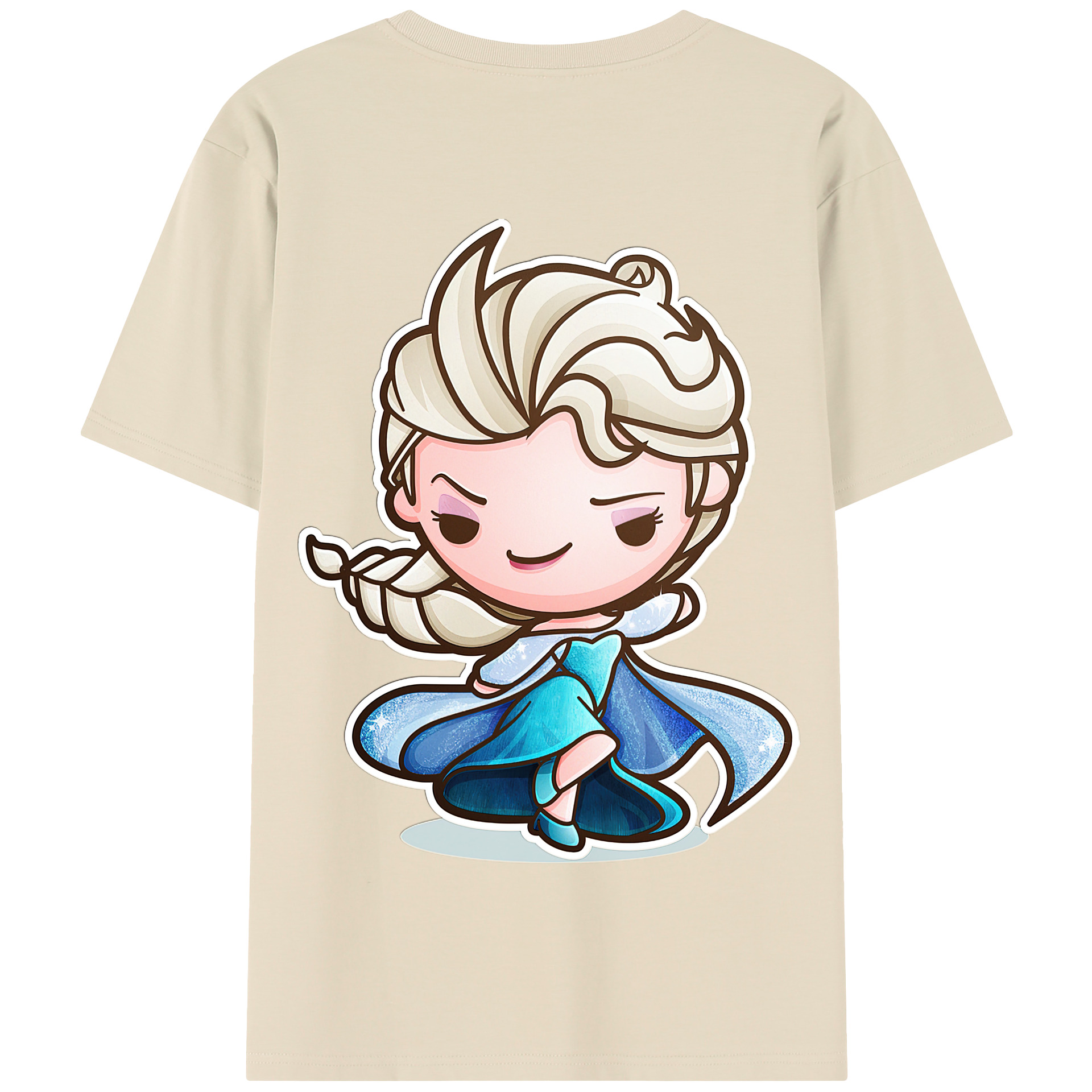 （画像用） アナと雪の女王 アンナ エルサ Frozen Anna Elsa 綿100％半袖Tシャツ（背面プリント）
