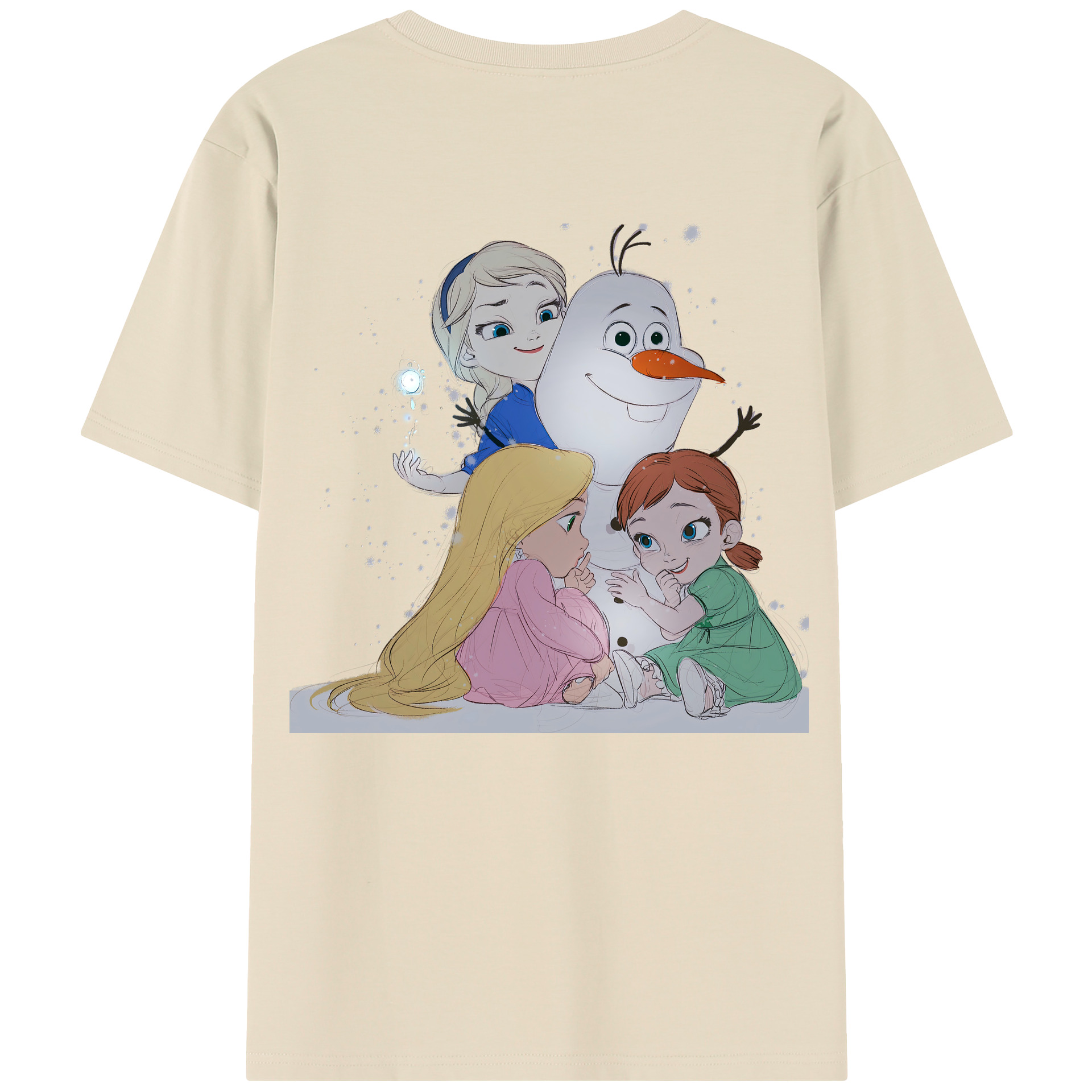 （画像用） アナと雪の女王 アンナ エルサ Frozen Anna Elsa 綿100％半袖Tシャツ（背面プリント）