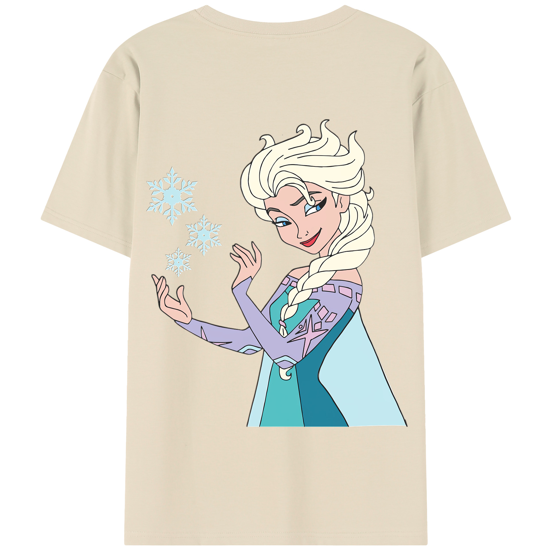 （画像用） アナと雪の女王 アンナ エルサ Frozen Anna Elsa 綿100％半袖Tシャツ（背面プリント）
