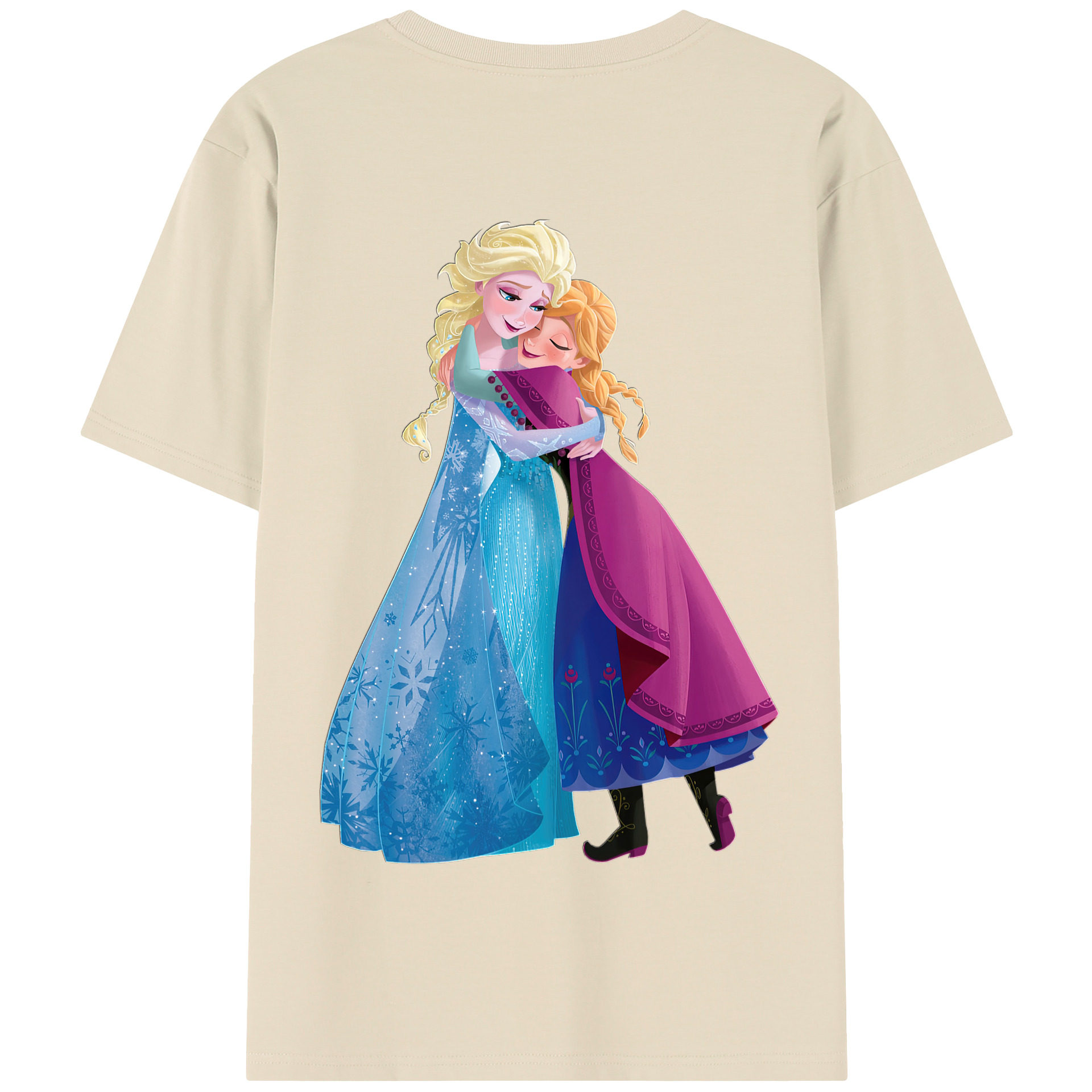 （画像用） アナと雪の女王 アンナ エルサ Frozen Anna Elsa 綿100％半袖Tシャツ（背面プリント）