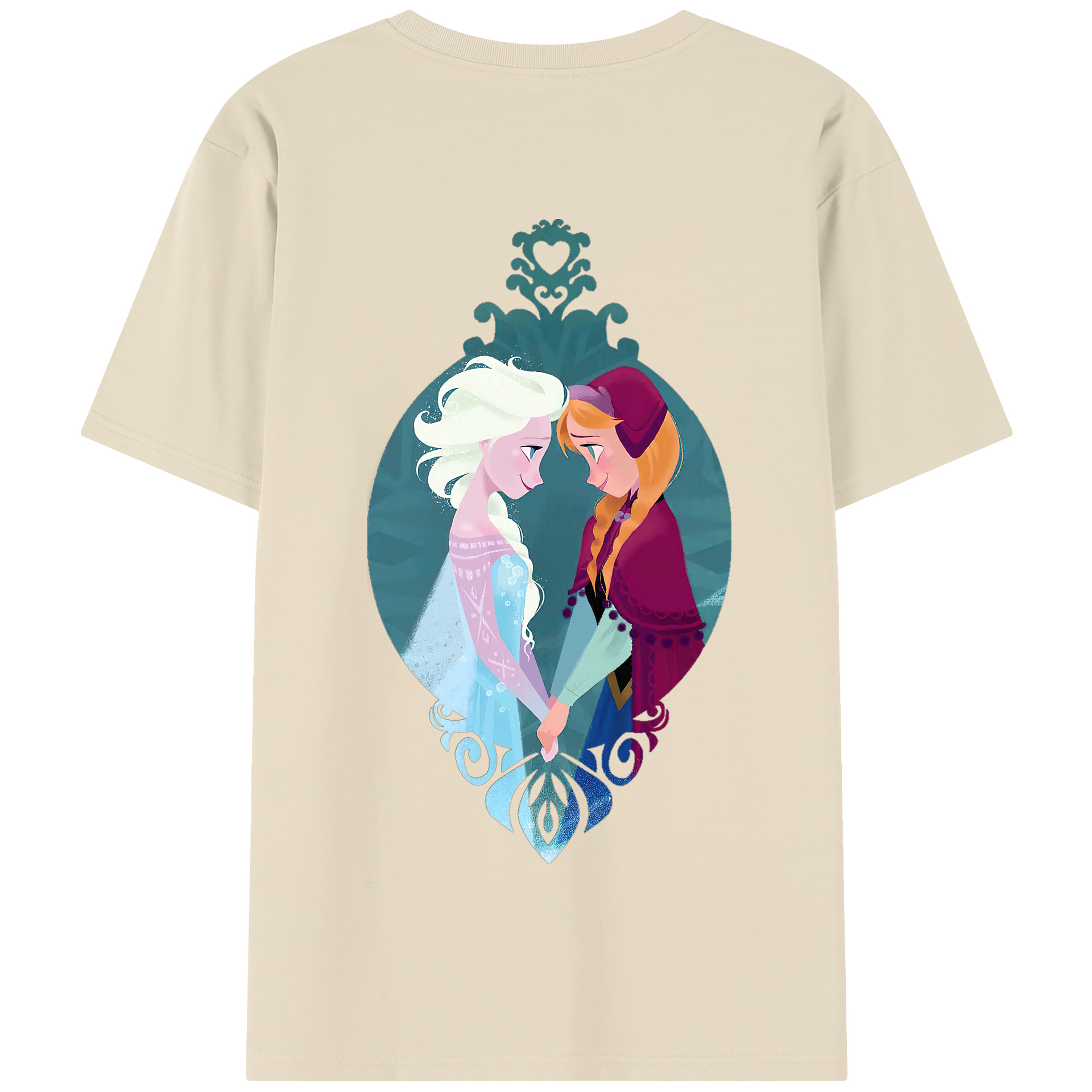 （画像用） アナと雪の女王 アンナ エルサ Frozen Anna Elsa 綿100％半袖Tシャツ（背面プリント）