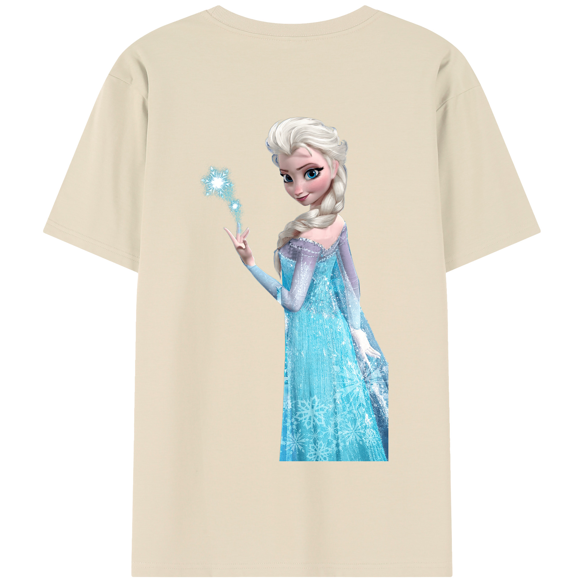 （画像用） アナと雪の女王 アンナ エルサ Frozen Anna Elsa 綿100％半袖Tシャツ（背面プリント）