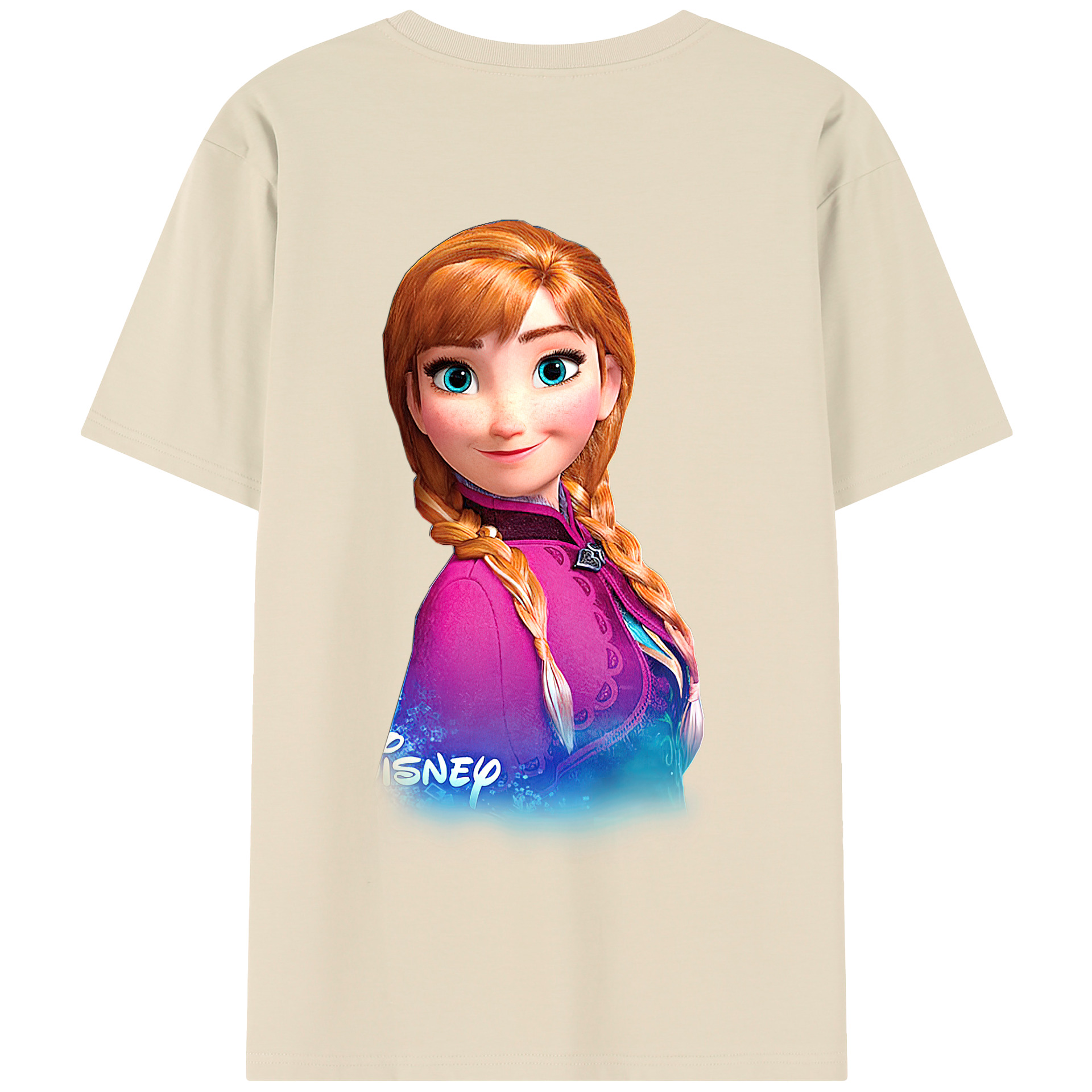 （画像用） アナと雪の女王 アンナ エルサ Frozen Anna Elsa 綿100％半袖Tシャツ（背面プリント）