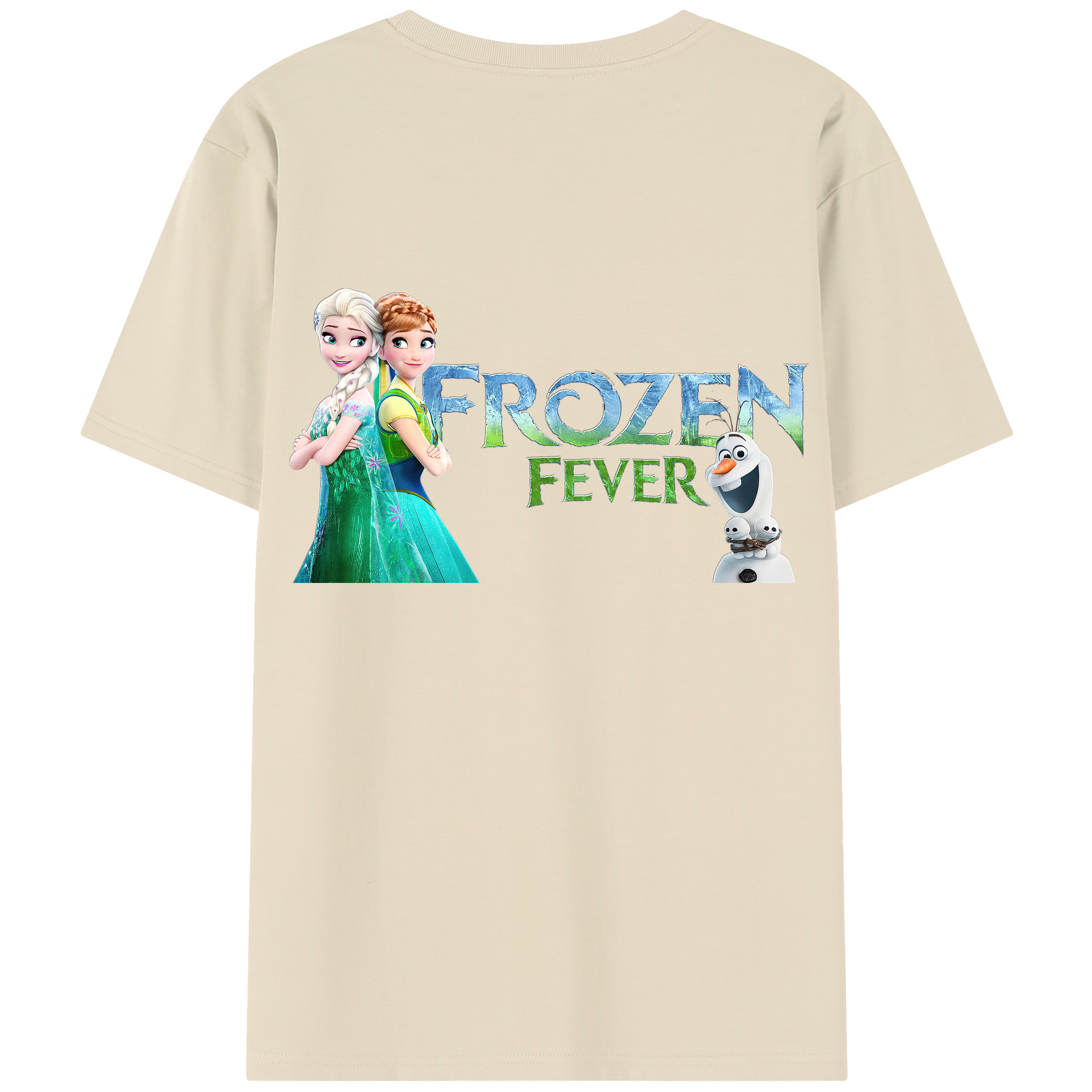 （画像用） アナと雪の女王 アンナ エルサ Frozen Anna Elsa 綿100％半袖Tシャツ（背面プリント）