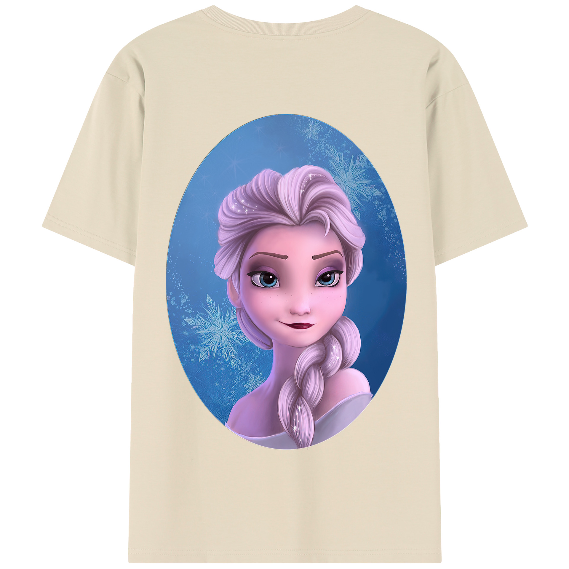 （画像用） アナと雪の女王 アンナ エルサ Frozen Anna Elsa 綿100％半袖Tシャツ（背面プリント）