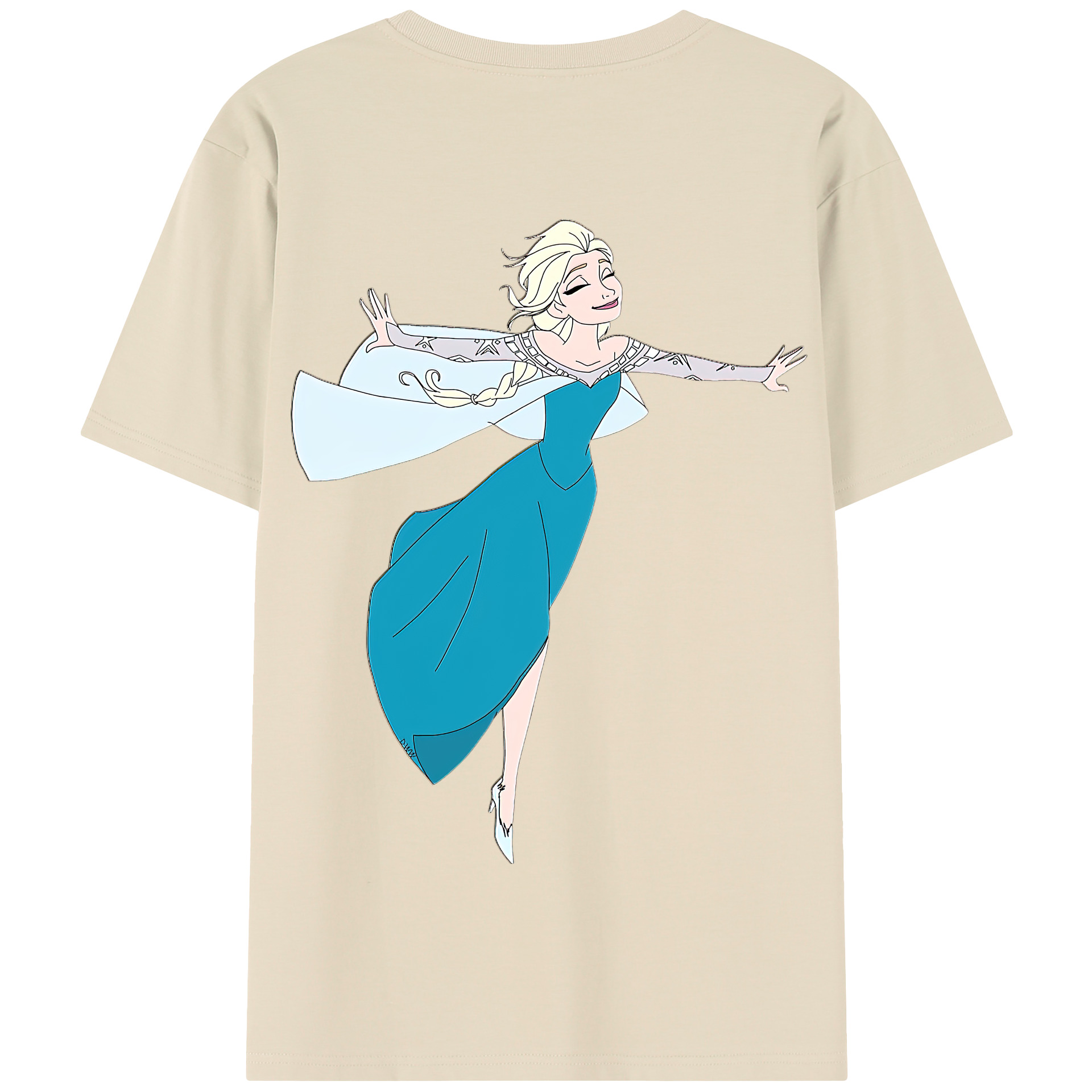 （画像用） アナと雪の女王 アンナ エルサ Frozen Anna Elsa 綿100％半袖Tシャツ（背面プリント）