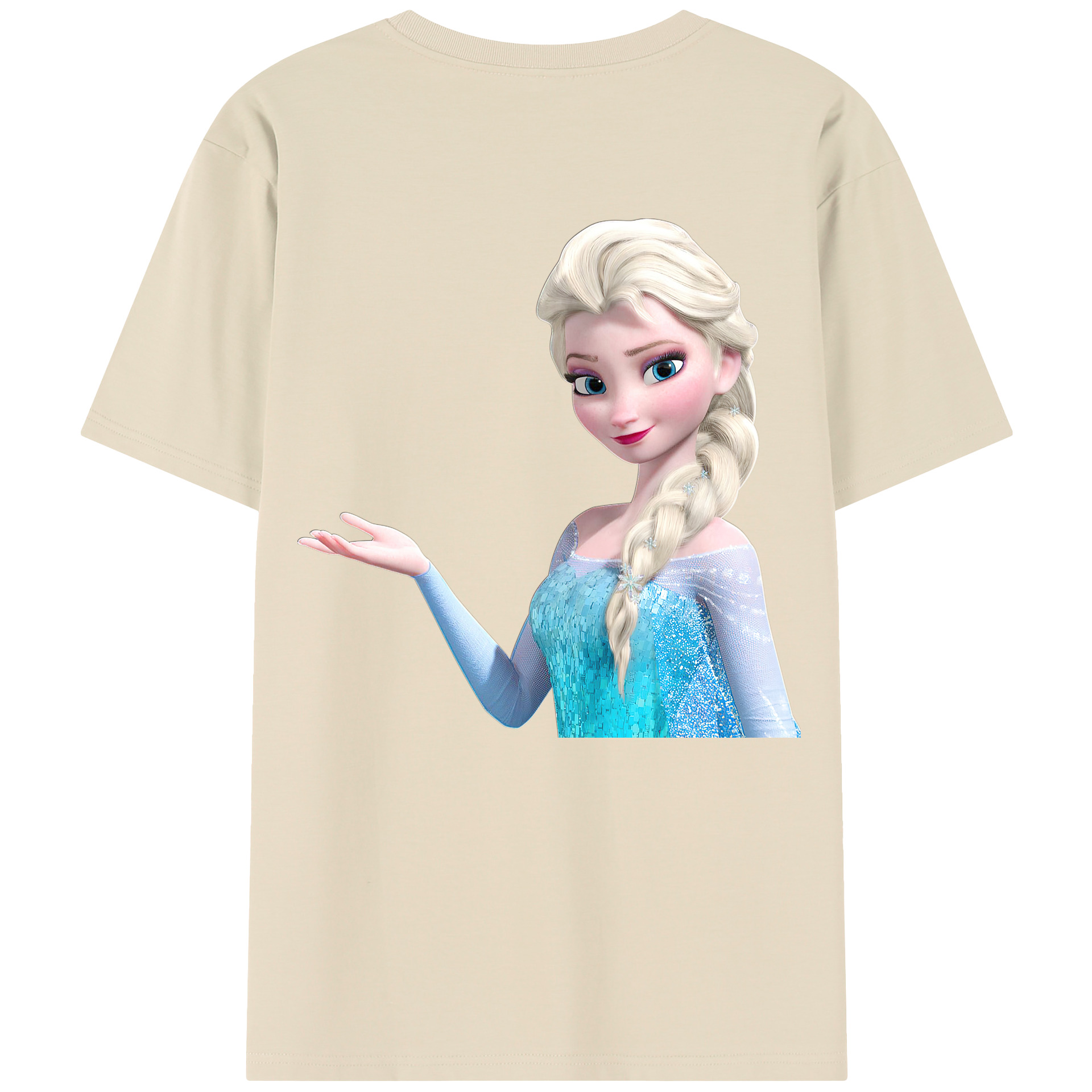 （画像用） アナと雪の女王 アンナ エルサ Frozen Anna Elsa 綿100％半袖Tシャツ（背面プリント）