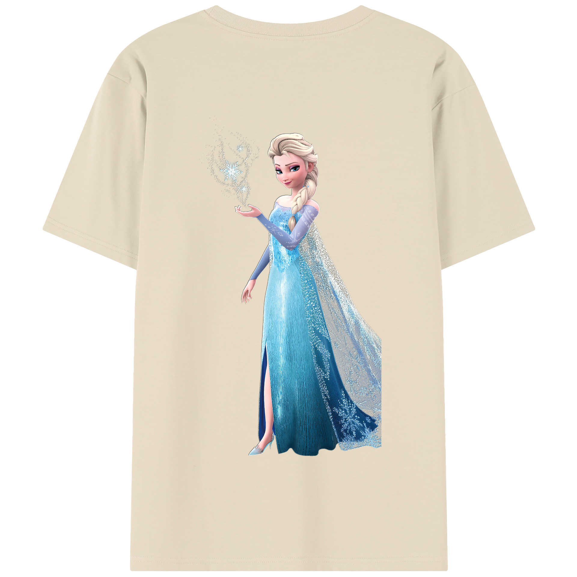 （画像用） アナと雪の女王 アンナ エルサ Frozen Anna Elsa 綿100％半袖Tシャツ（背面プリント）