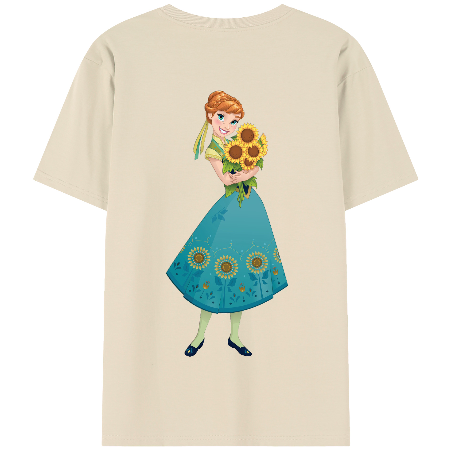 （画像用） アナと雪の女王 アンナ エルサ Frozen Anna Elsa 綿100％半袖Tシャツ（背面プリント）