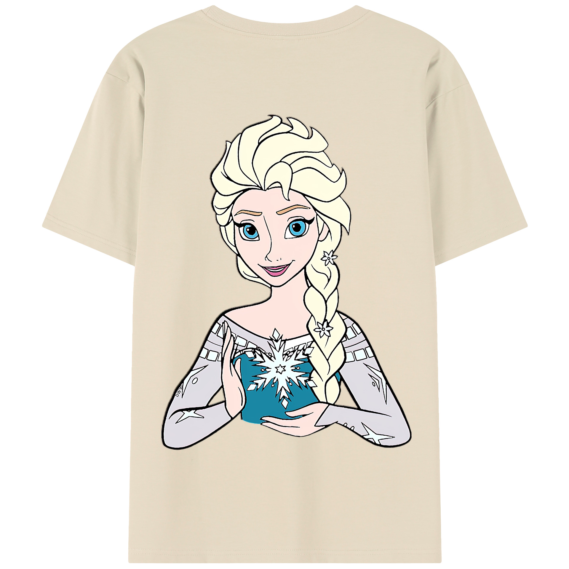（画像用） アナと雪の女王 アンナ エルサ Frozen Anna Elsa 綿100％半袖Tシャツ（背面プリント）