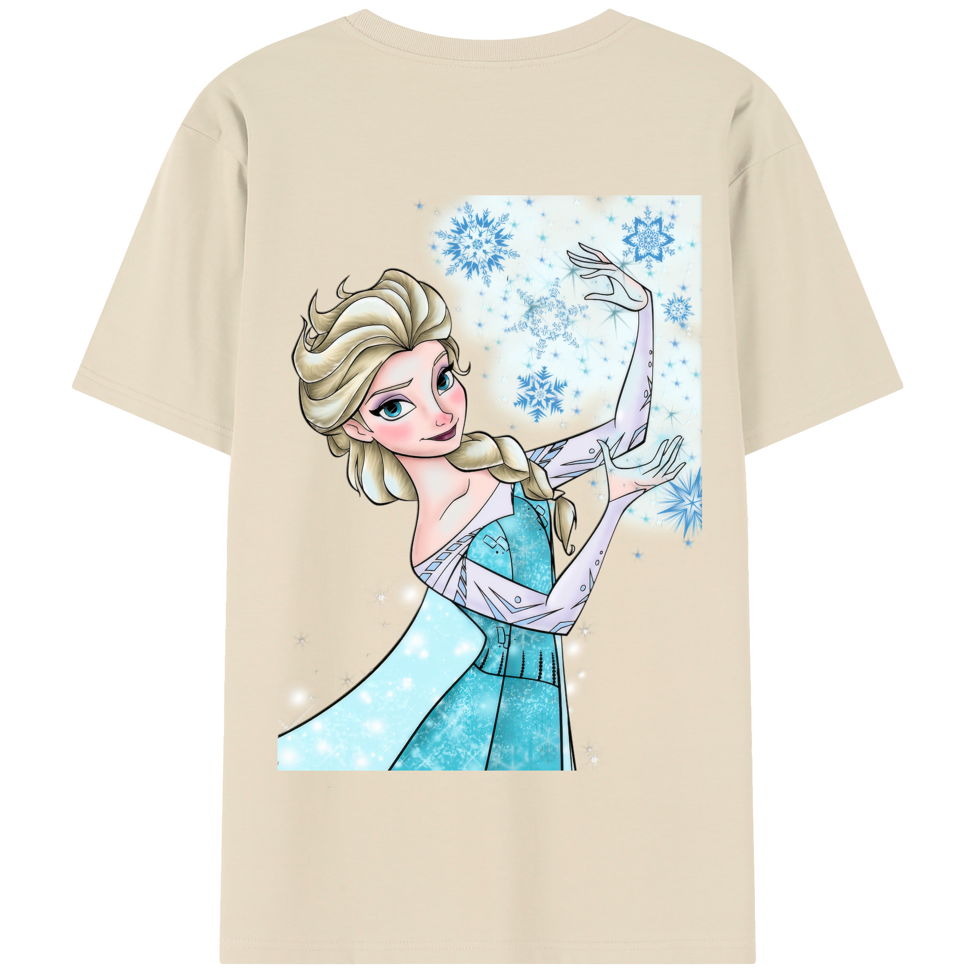 （画像用） アナと雪の女王 アンナ エルサ Frozen Anna Elsa 綿100％半袖Tシャツ（背面プリント）