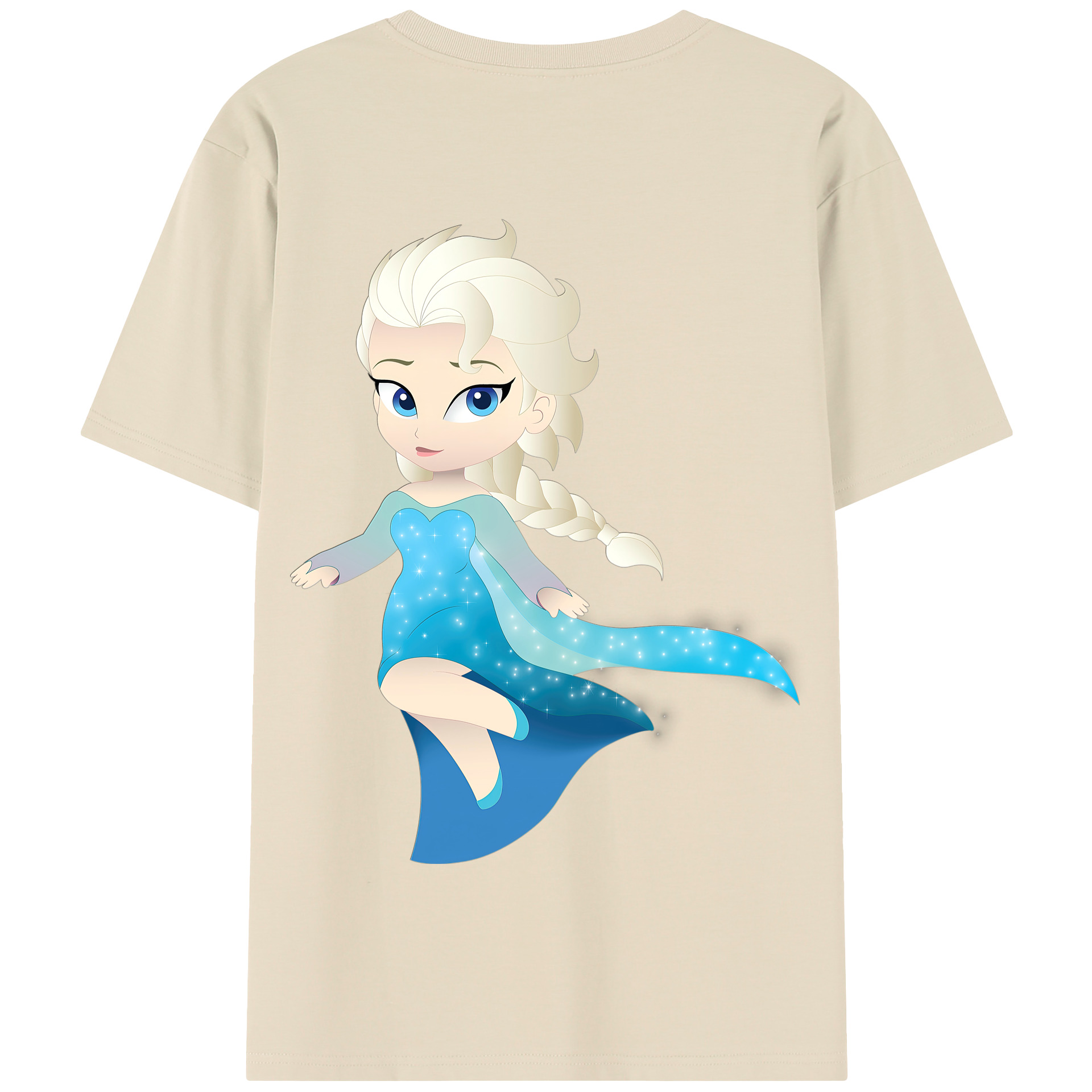 （画像用） アナと雪の女王 アンナ エルサ Frozen Anna Elsa 綿100％半袖Tシャツ（背面プリント）