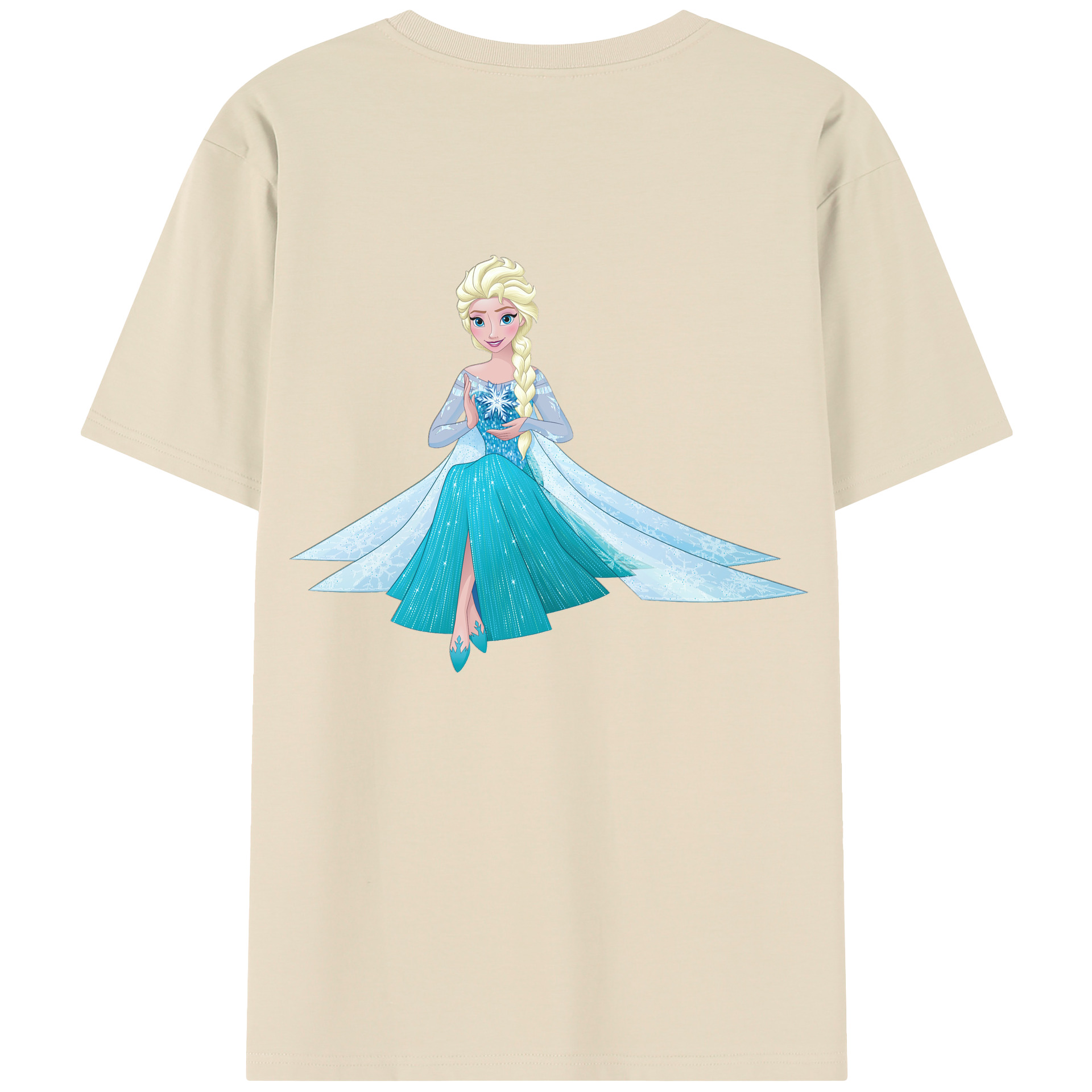 （画像用） アナと雪の女王 アンナ エルサ Frozen Anna Elsa 綿100％半袖Tシャツ（背面プリント）