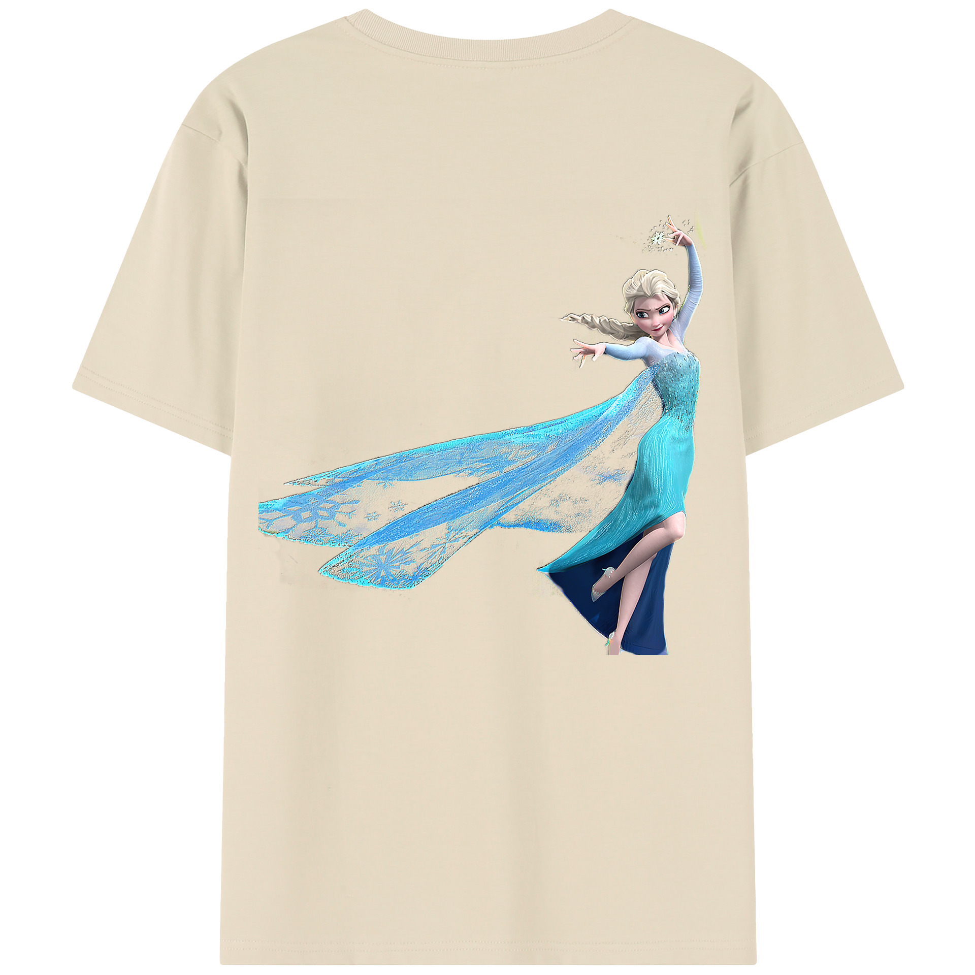 （画像用） アナと雪の女王 アンナ エルサ Frozen Anna Elsa 綿100％半袖Tシャツ（背面プリント）