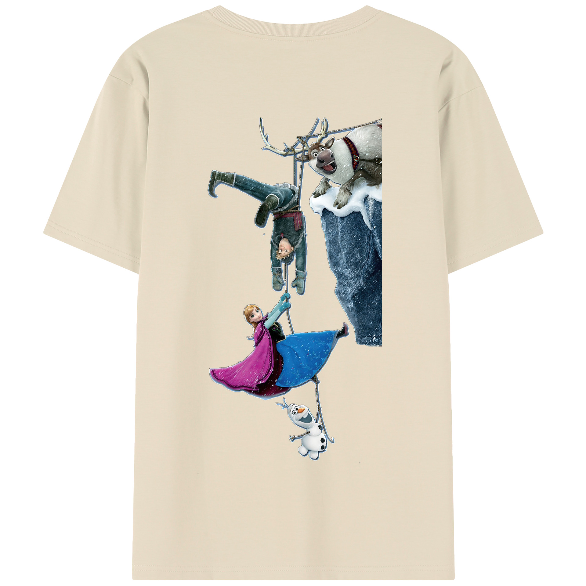 （画像用） アナと雪の女王 アンナ エルサ Frozen Anna Elsa 綿100％半袖Tシャツ（背面プリント）