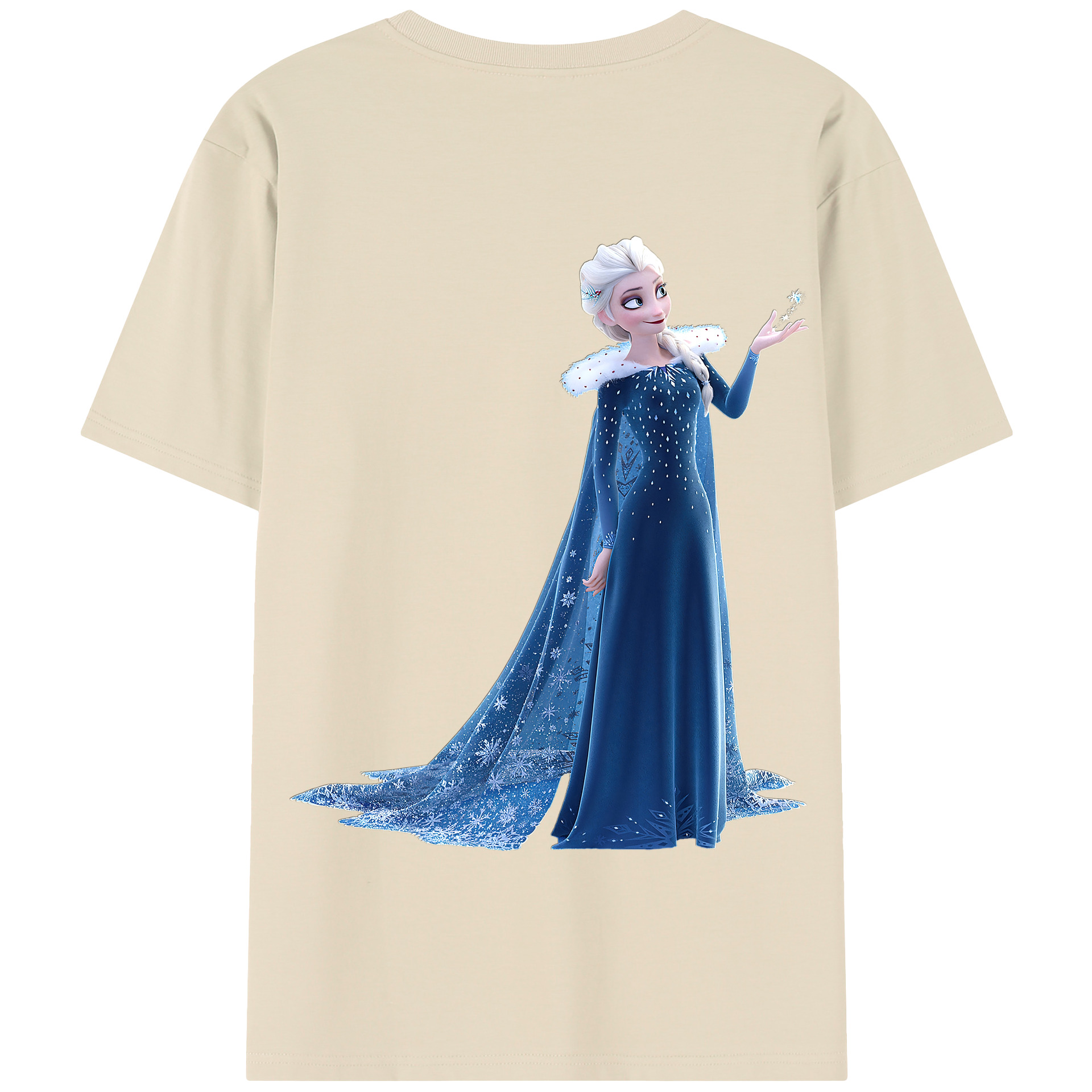 （画像用） アナと雪の女王 アンナ エルサ Frozen Anna Elsa 綿100％半袖Tシャツ（背面プリント）