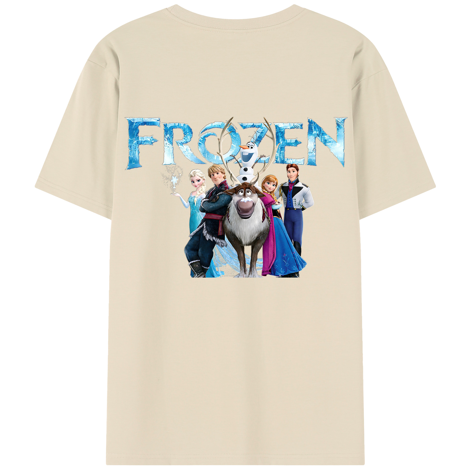 （画像用） アナと雪の女王 アンナ エルサ Frozen Anna Elsa 綿100％半袖Tシャツ（背面プリント）
