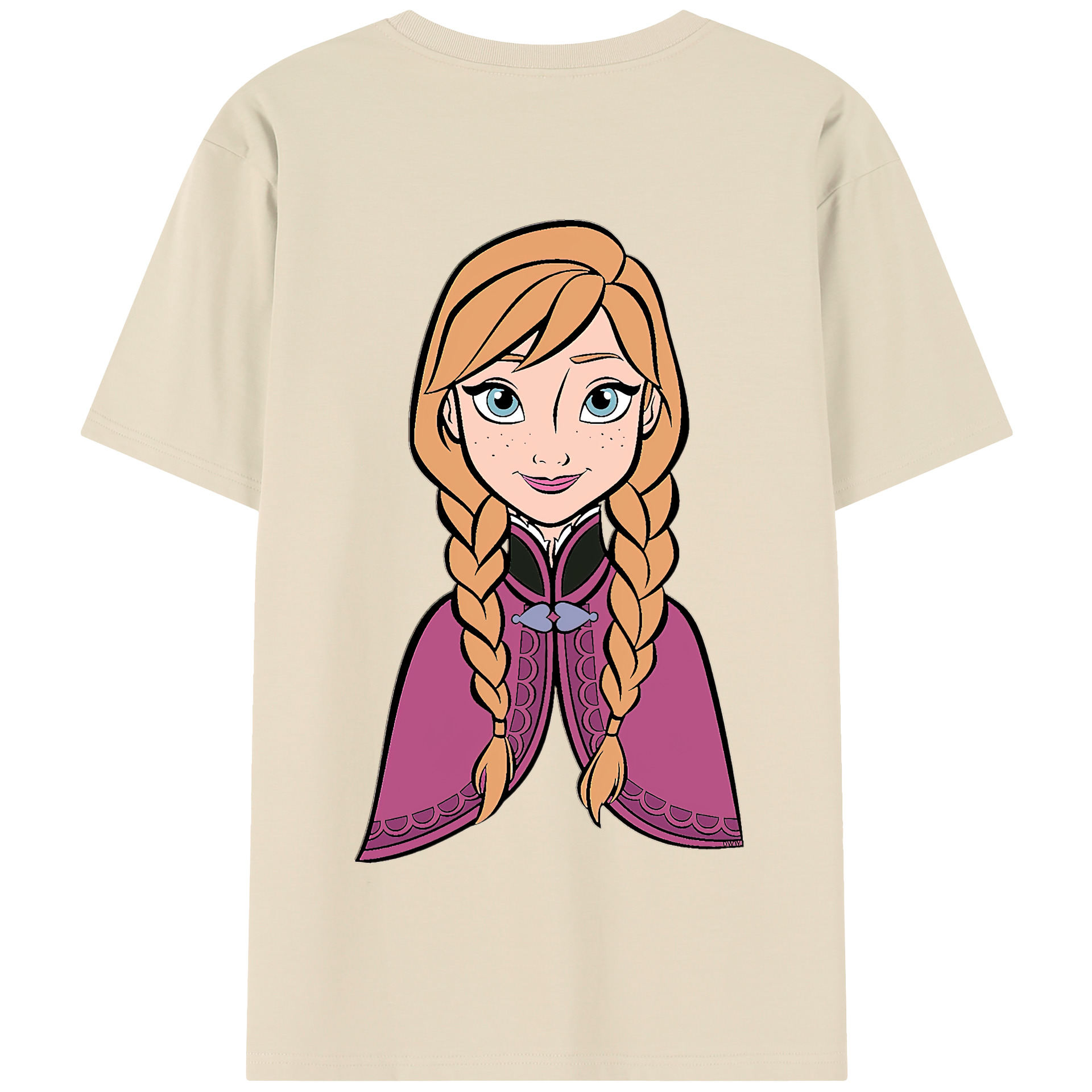 （画像用） アナと雪の女王 アンナ エルサ Frozen Anna Elsa 綿100％半袖Tシャツ（背面プリント）