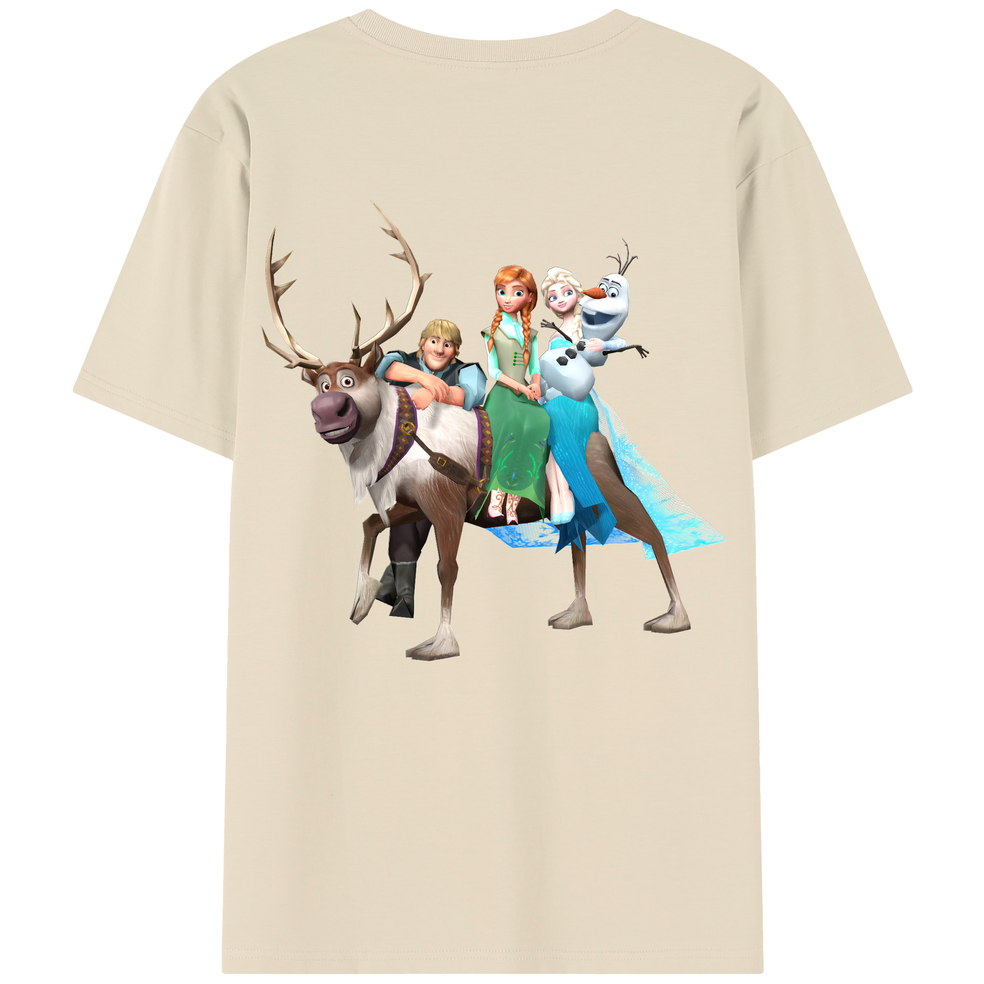 （画像用） アナと雪の女王 アンナ エルサ Frozen Anna Elsa 綿100％半袖Tシャツ（背面プリント）