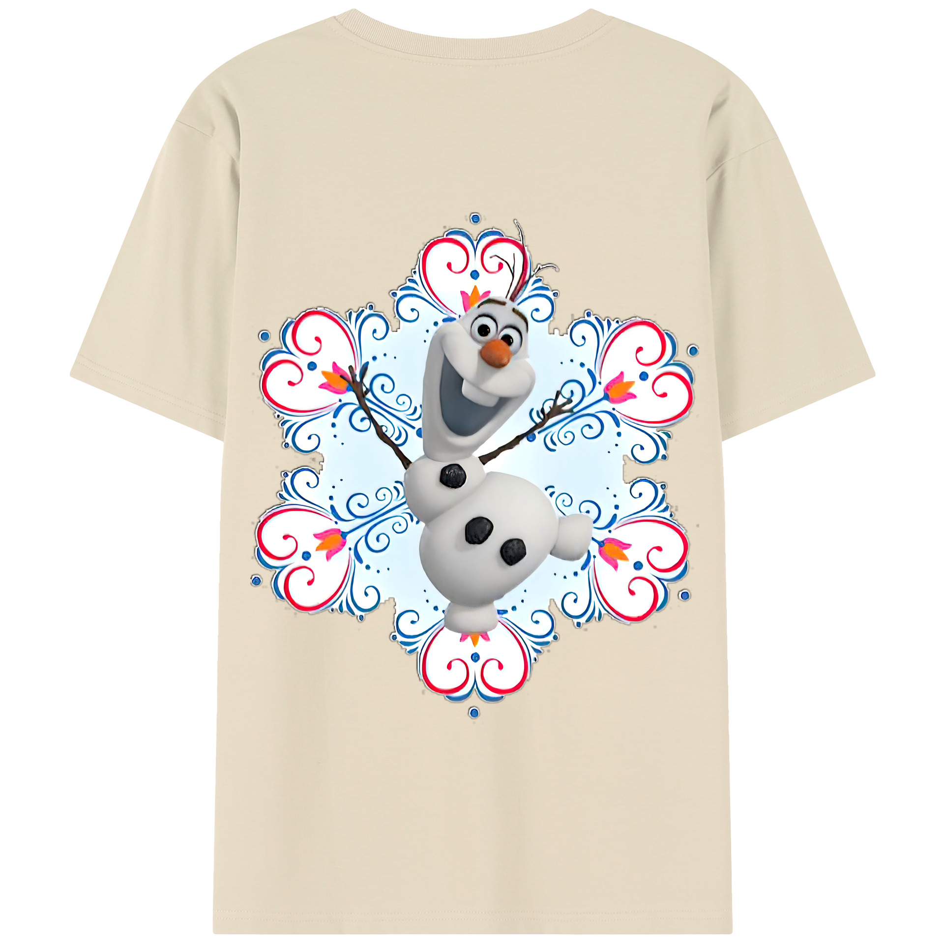 （画像用） アナと雪の女王 アンナ エルサ Frozen Anna Elsa 綿100％半袖Tシャツ（背面プリント）