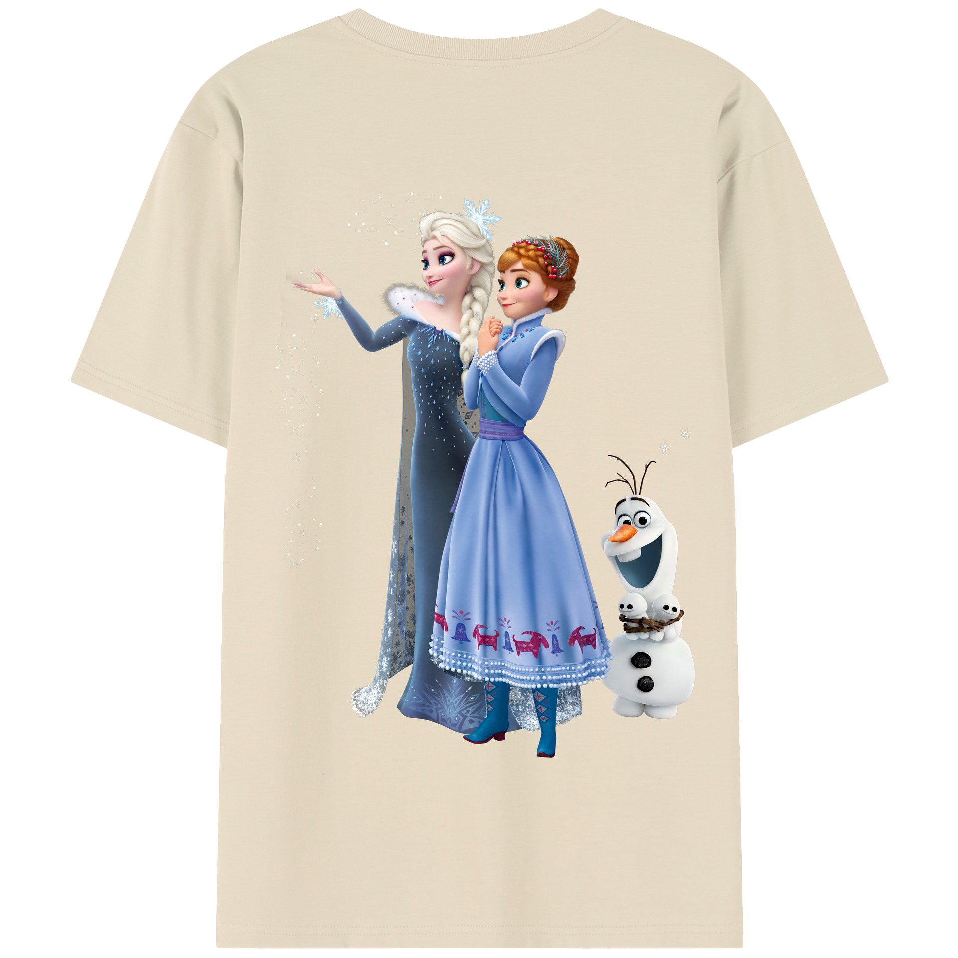 （画像用） アナと雪の女王 アンナ エルサ Frozen Anna Elsa 綿100％半袖Tシャツ（背面プリント）