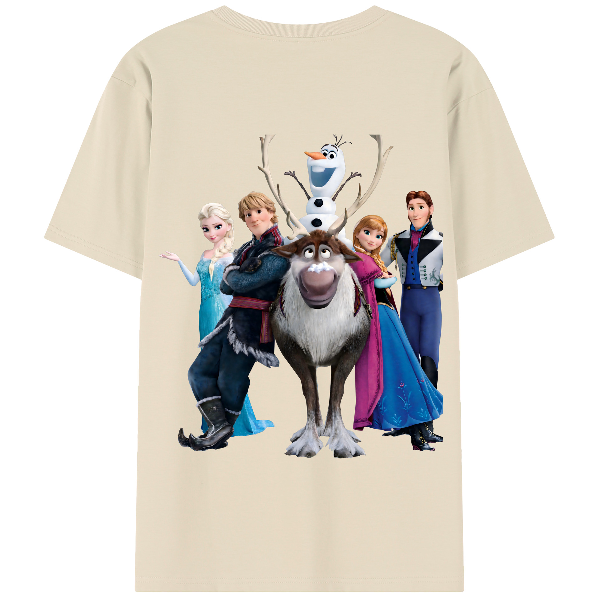 （画像用） アナと雪の女王 アンナ エルサ Frozen Anna Elsa 綿100％半袖Tシャツ（背面プリント）