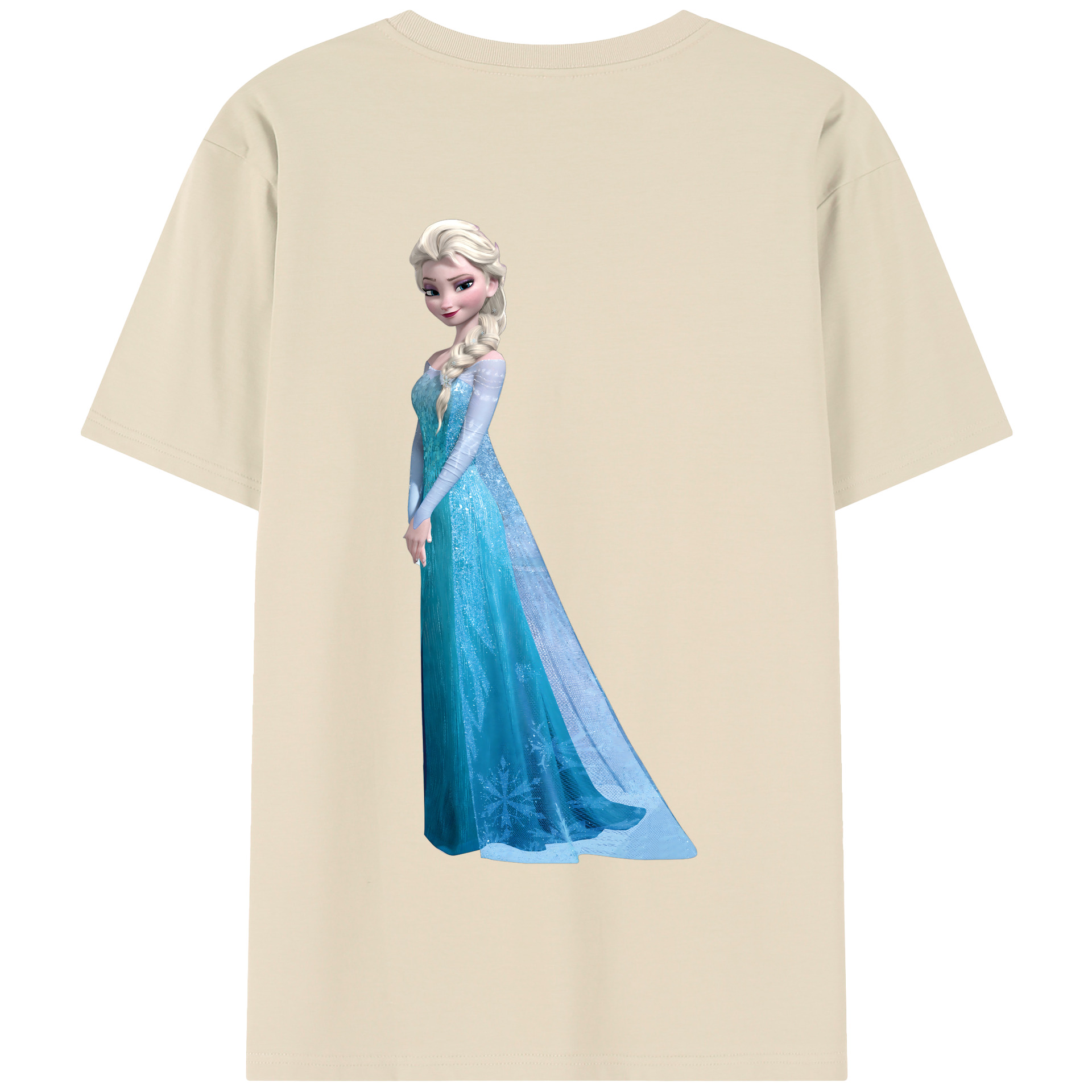 （画像用） アナと雪の女王 アンナ エルサ Frozen Anna Elsa 綿100％半袖Tシャツ（背面プリント）