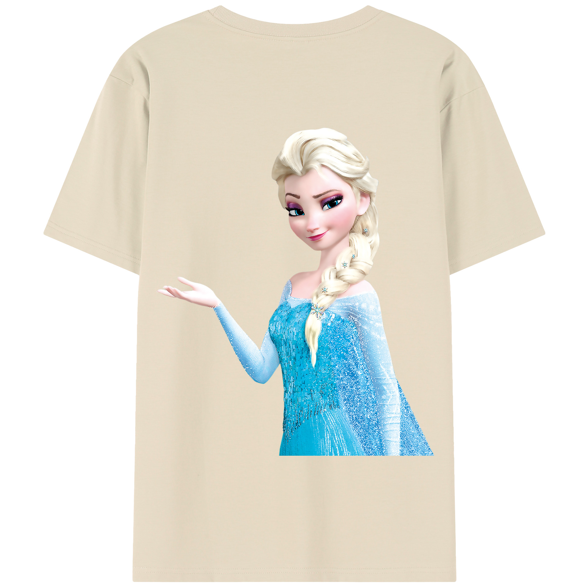 （画像用） アナと雪の女王 アンナ エルサ Frozen Anna Elsa 綿100％半袖Tシャツ（背面プリント）