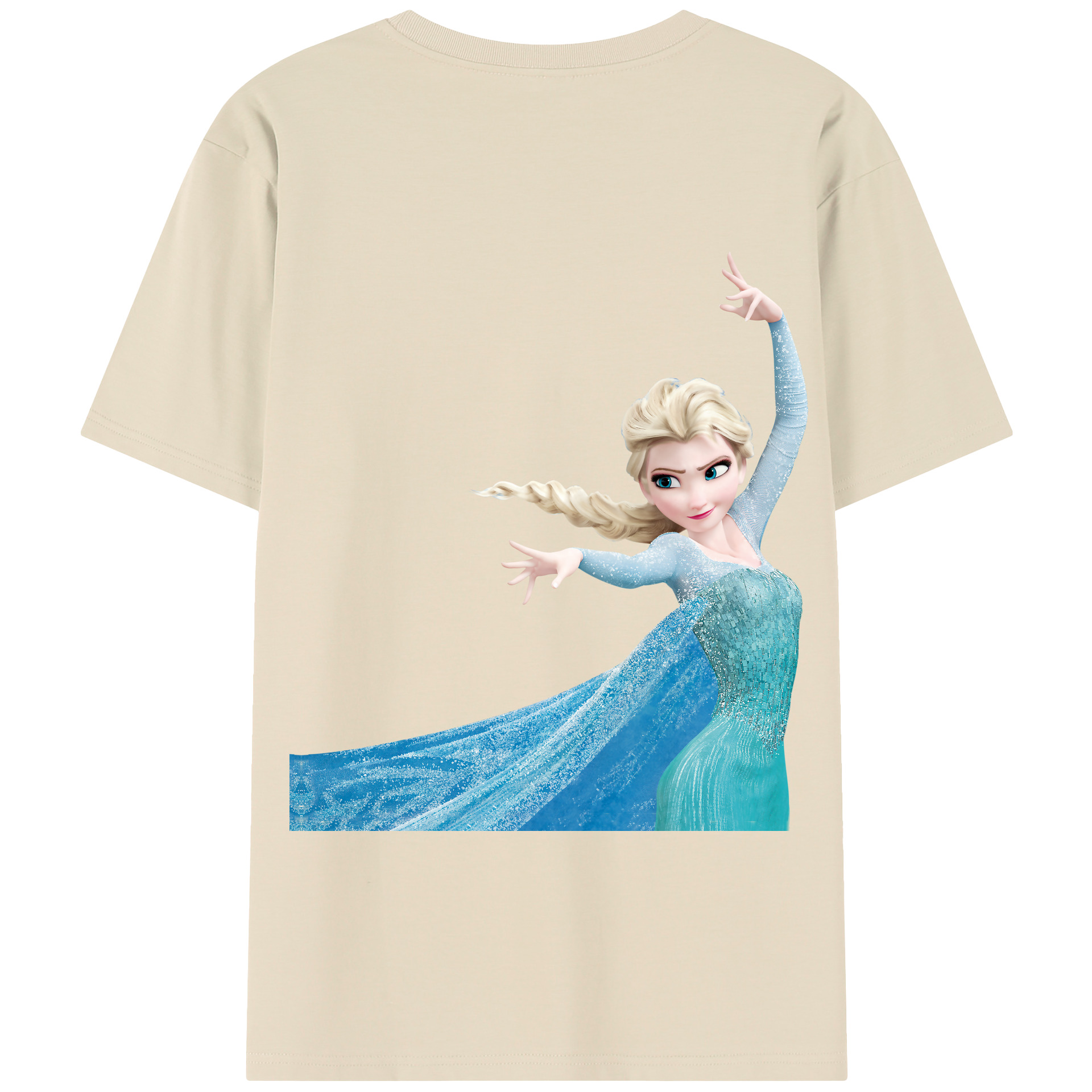 （画像用） アナと雪の女王 アンナ エルサ Frozen Anna Elsa 綿100％半袖Tシャツ（背面プリント）