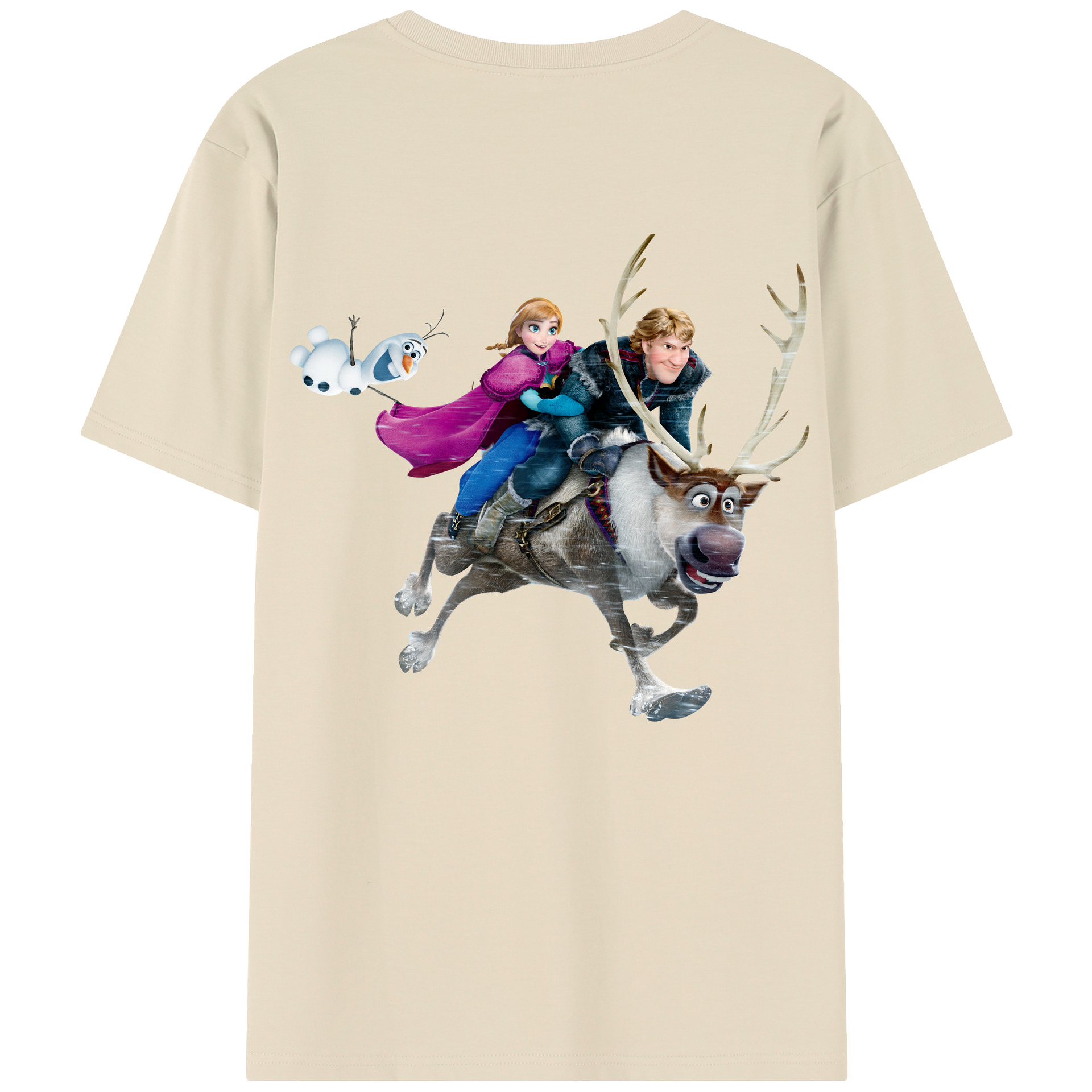（画像用） アナと雪の女王 アンナ エルサ Frozen Anna Elsa 綿100％半袖Tシャツ（背面プリント）