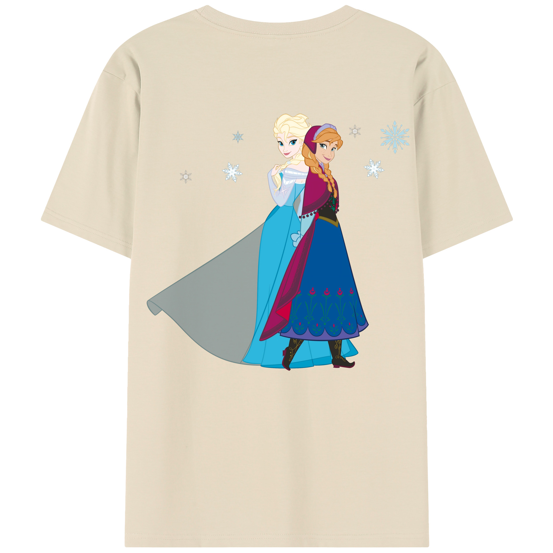 （画像用） アナと雪の女王 アンナ エルサ Frozen Anna Elsa 綿100％半袖Tシャツ（背面プリント）