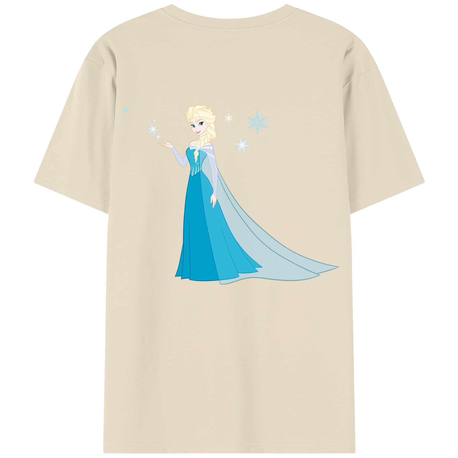 （画像用） アナと雪の女王 アンナ エルサ Frozen Anna Elsa 綿100％半袖Tシャツ（背面プリント）
