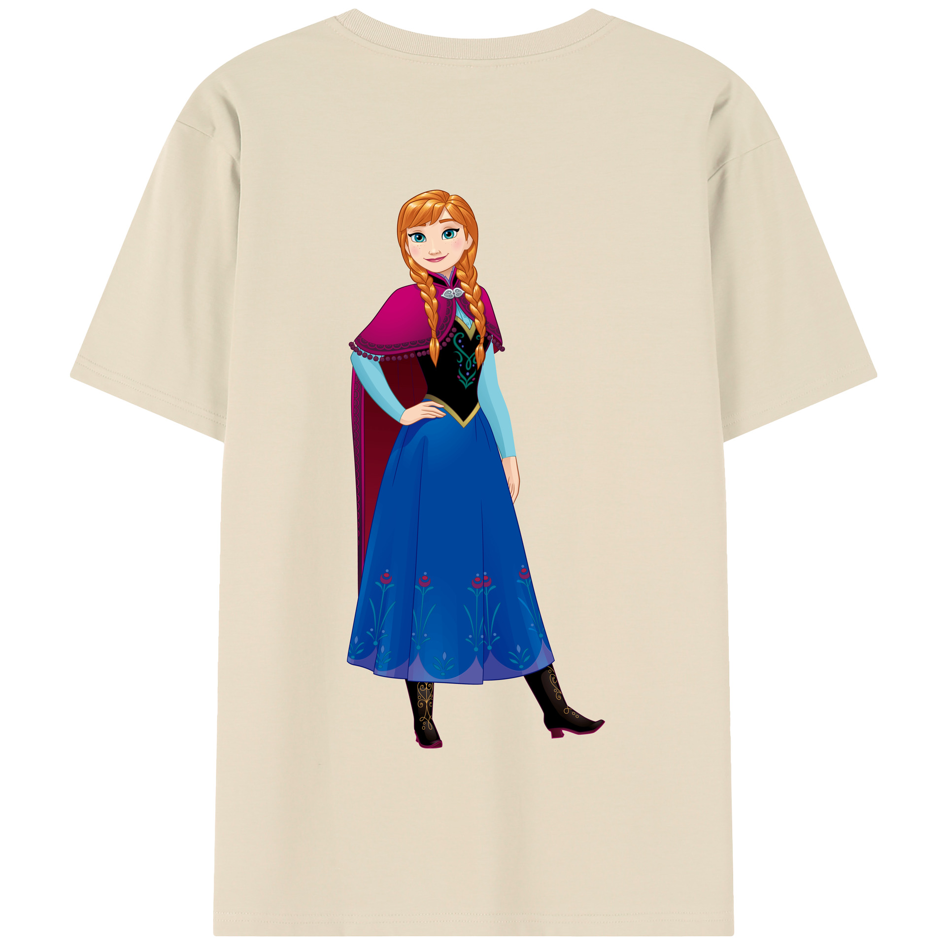 （画像用） アナと雪の女王 アンナ エルサ Frozen Anna Elsa 綿100％半袖Tシャツ（背面プリント）