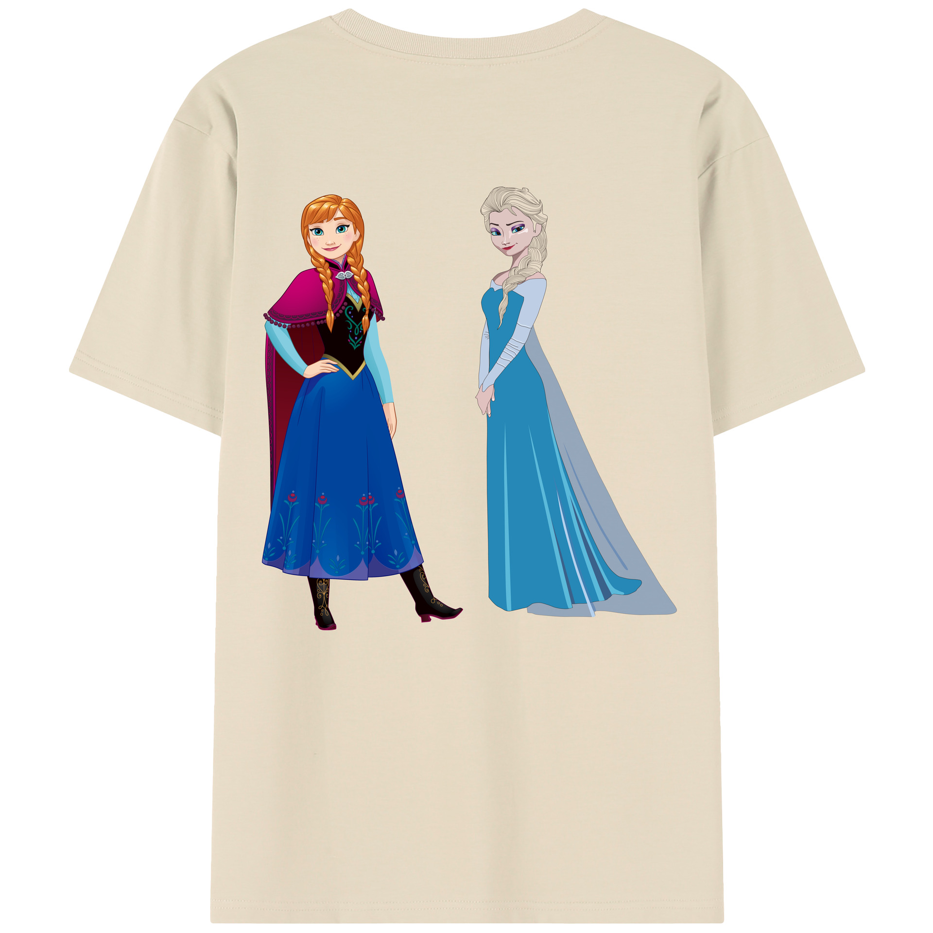 （画像用） アナと雪の女王 アンナ エルサ Frozen Anna Elsa 綿100％半袖Tシャツ（背面プリント）