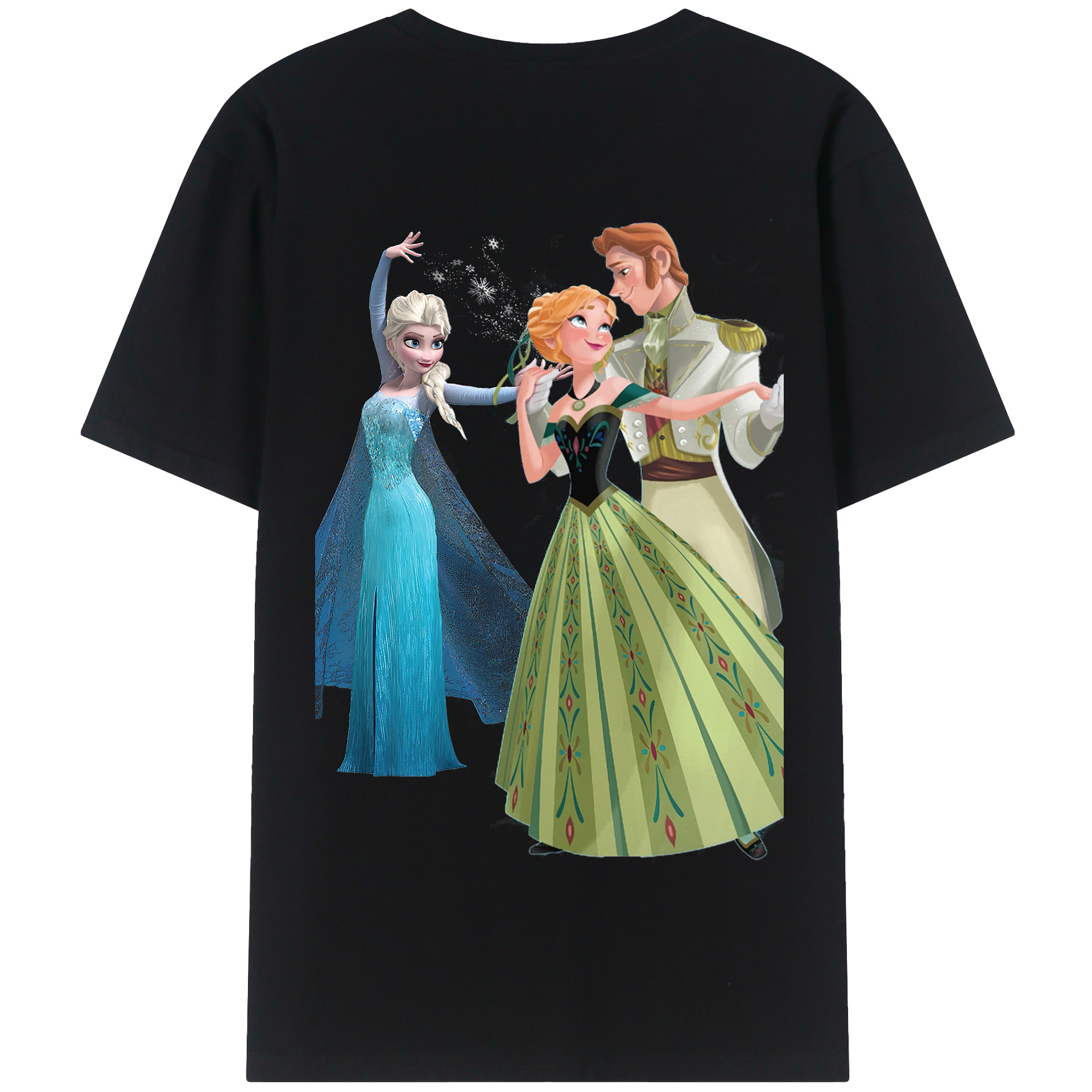 （画像用） アナと雪の女王 アンナ エルサ Frozen Anna Elsa 綿100％半袖Tシャツ（背面プリント）