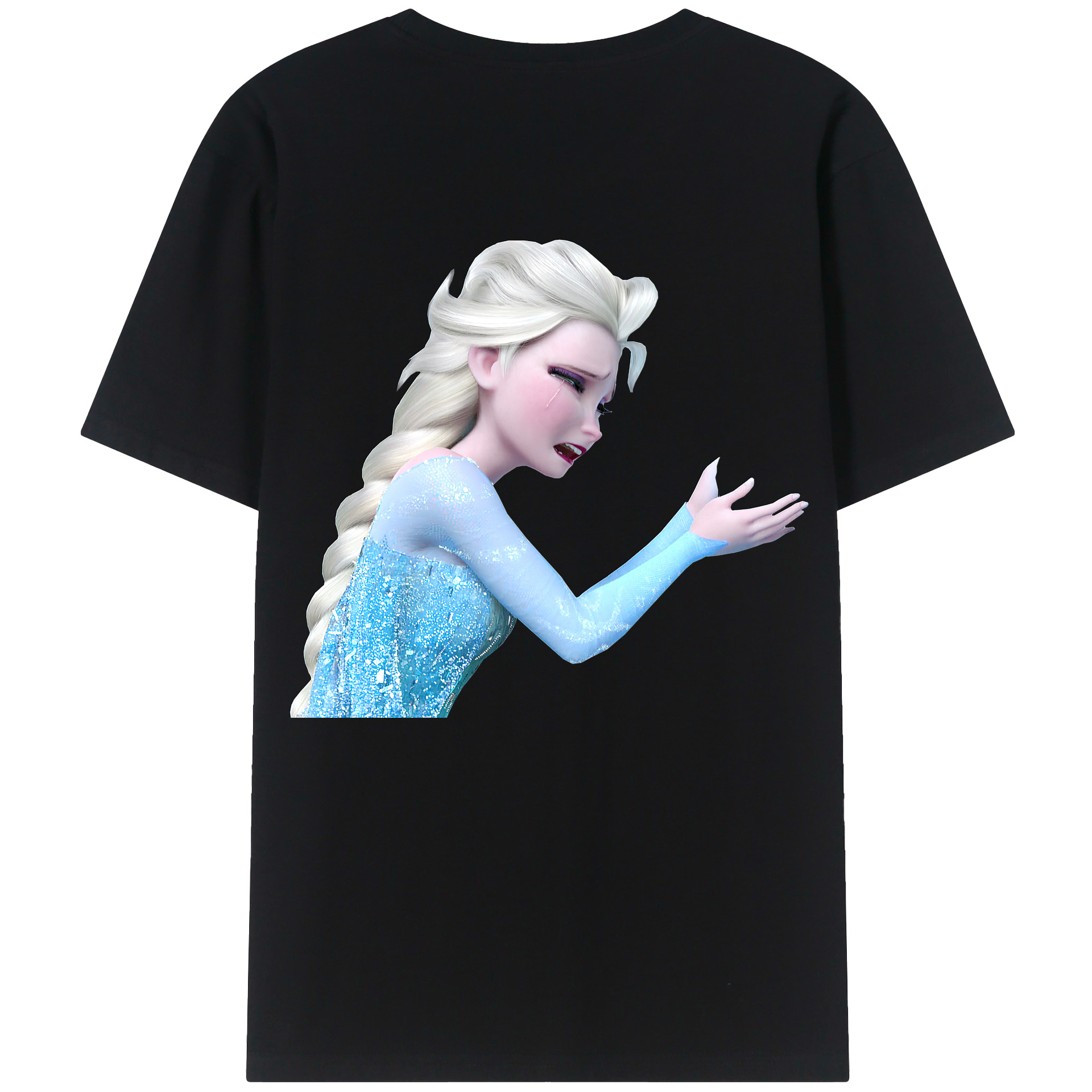 （画像用） アナと雪の女王 アンナ エルサ Frozen Anna Elsa 綿100％半袖Tシャツ（背面プリント）