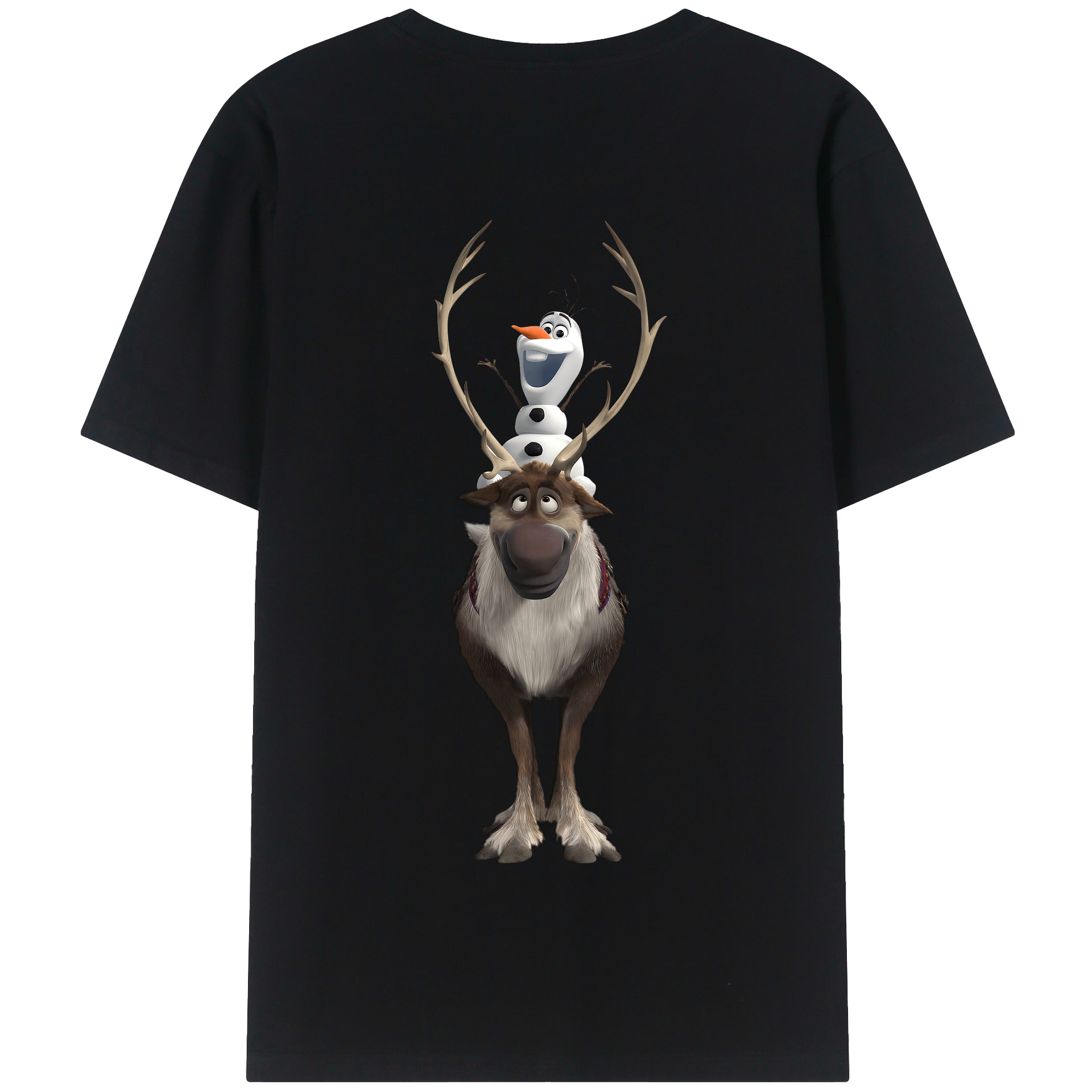（画像用） アナと雪の女王 アンナ エルサ Frozen Anna Elsa 綿100％半袖Tシャツ（背面プリント）