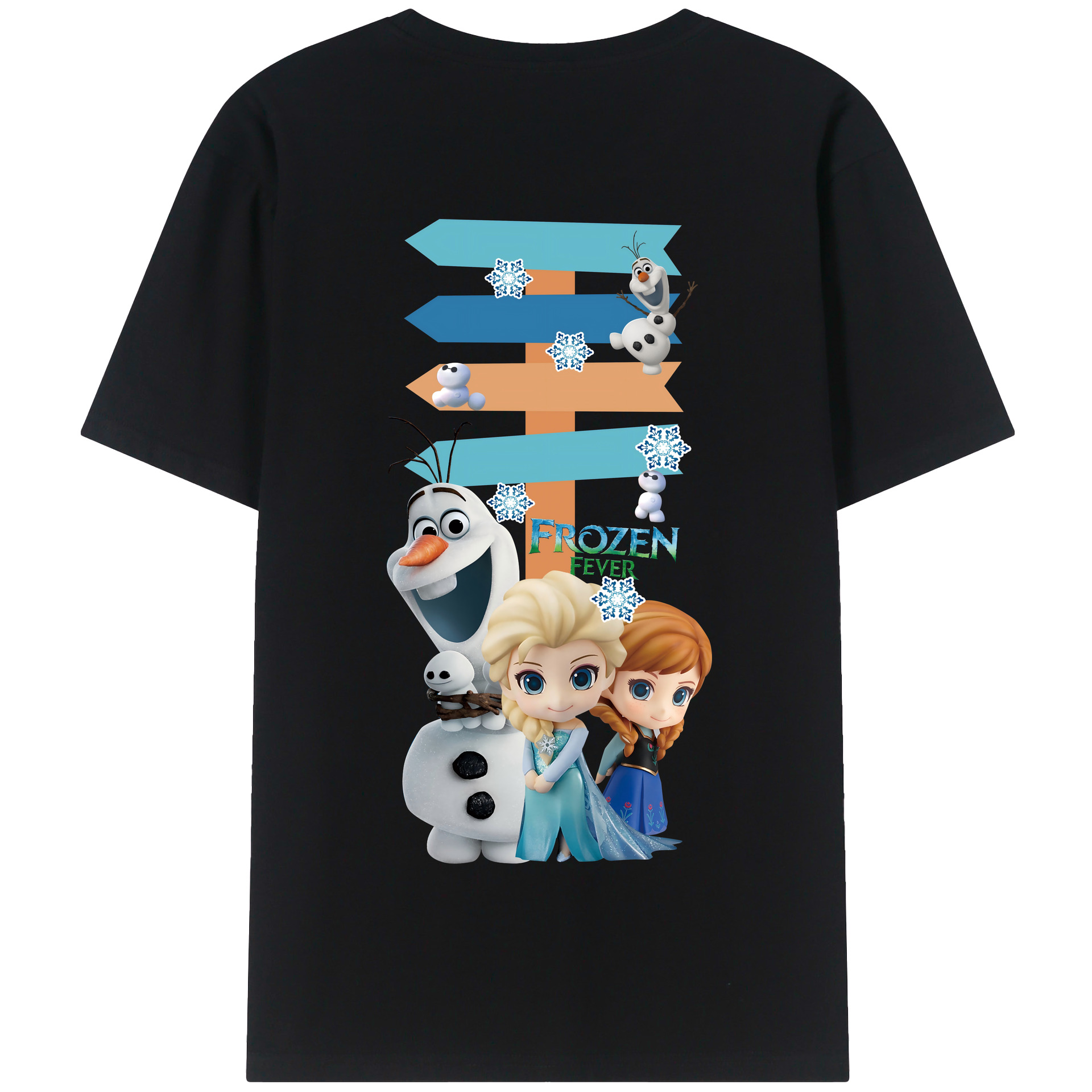 （画像用） アナと雪の女王 アンナ エルサ Frozen Anna Elsa 綿100％半袖Tシャツ（背面プリント）