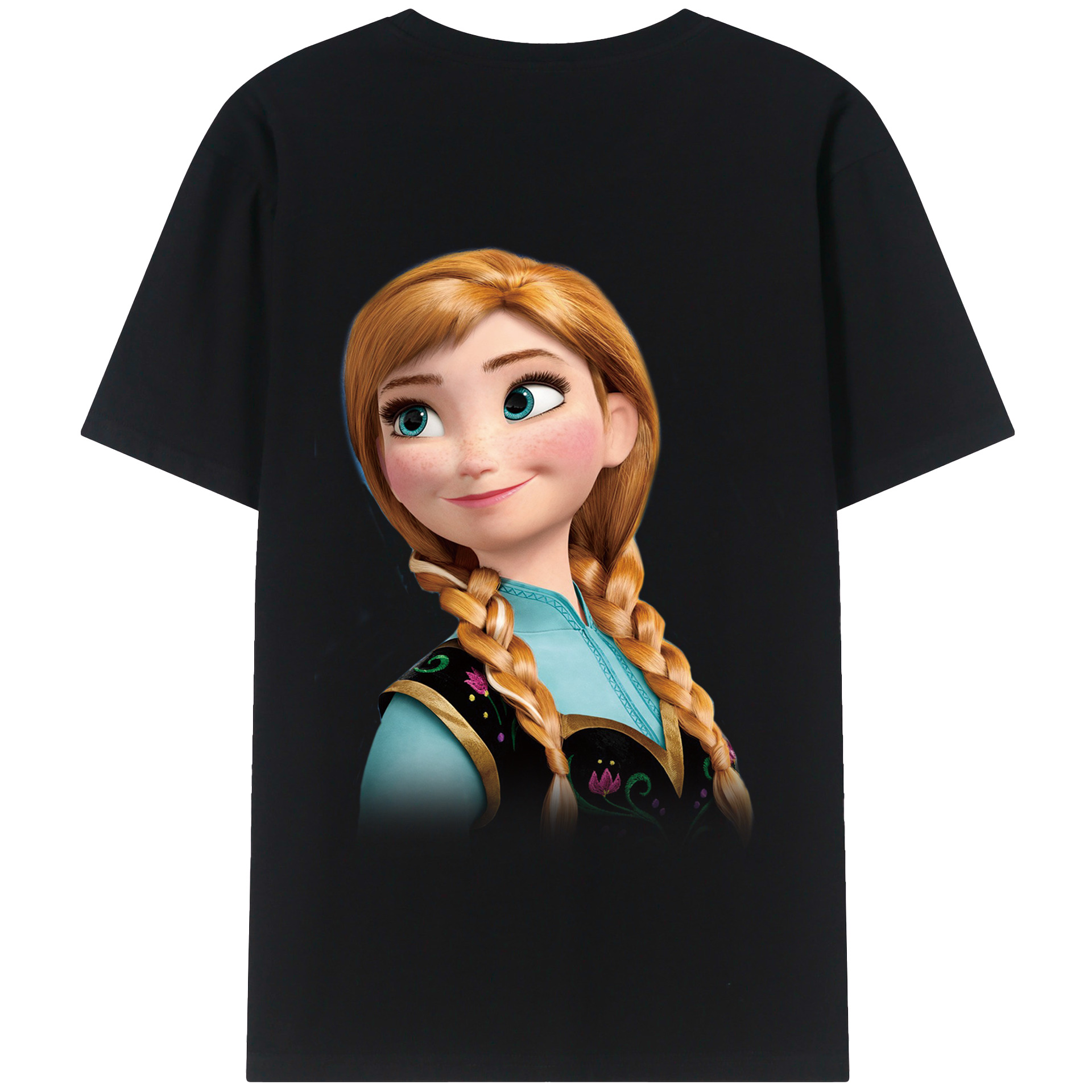 （画像用） アナと雪の女王 アンナ エルサ Frozen Anna Elsa 綿100％半袖Tシャツ（背面プリント）