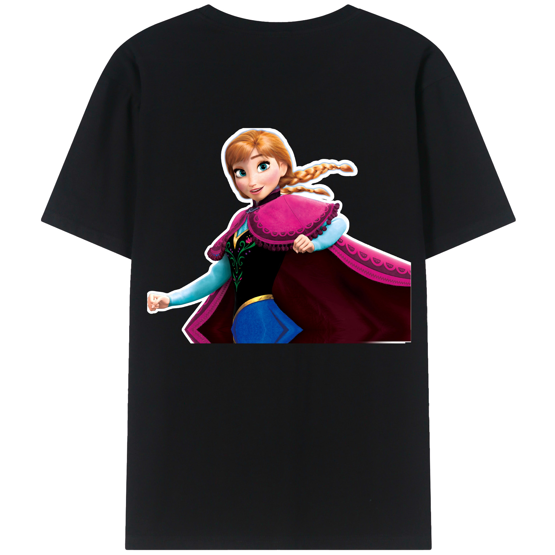 （画像用） アナと雪の女王 アンナ エルサ Frozen Anna Elsa 綿100％半袖Tシャツ（背面プリント）